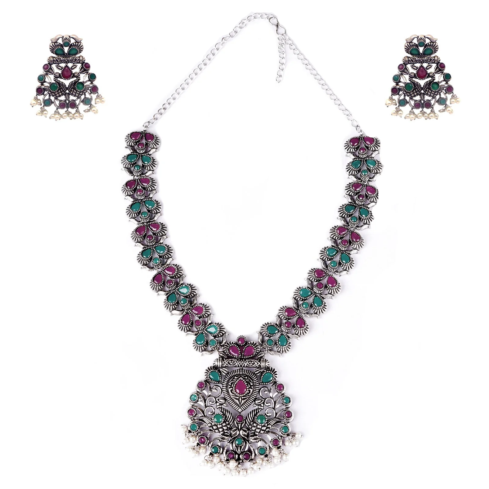 Teejh Nishka Multi Colored Necklace Set - Image 3