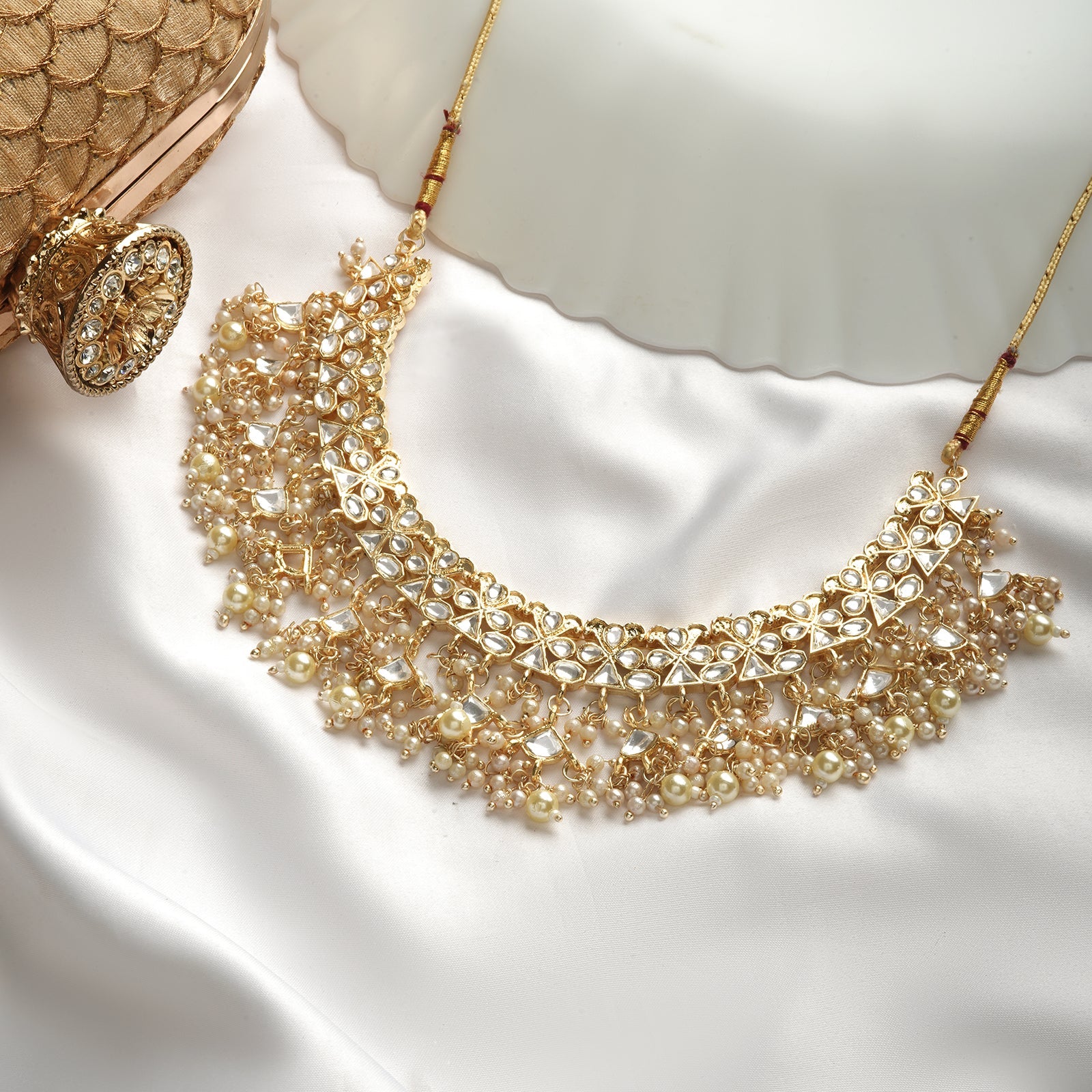 Teejh Nitaraa Pearl and Polki Necklace - Image 2