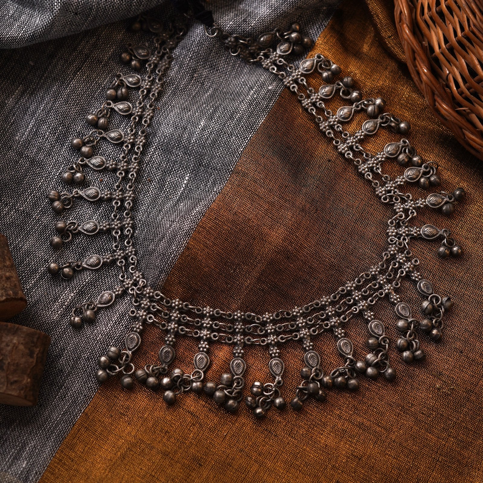 Teejh Nivriti Antique Silver Polish Long Necklace - Image 2