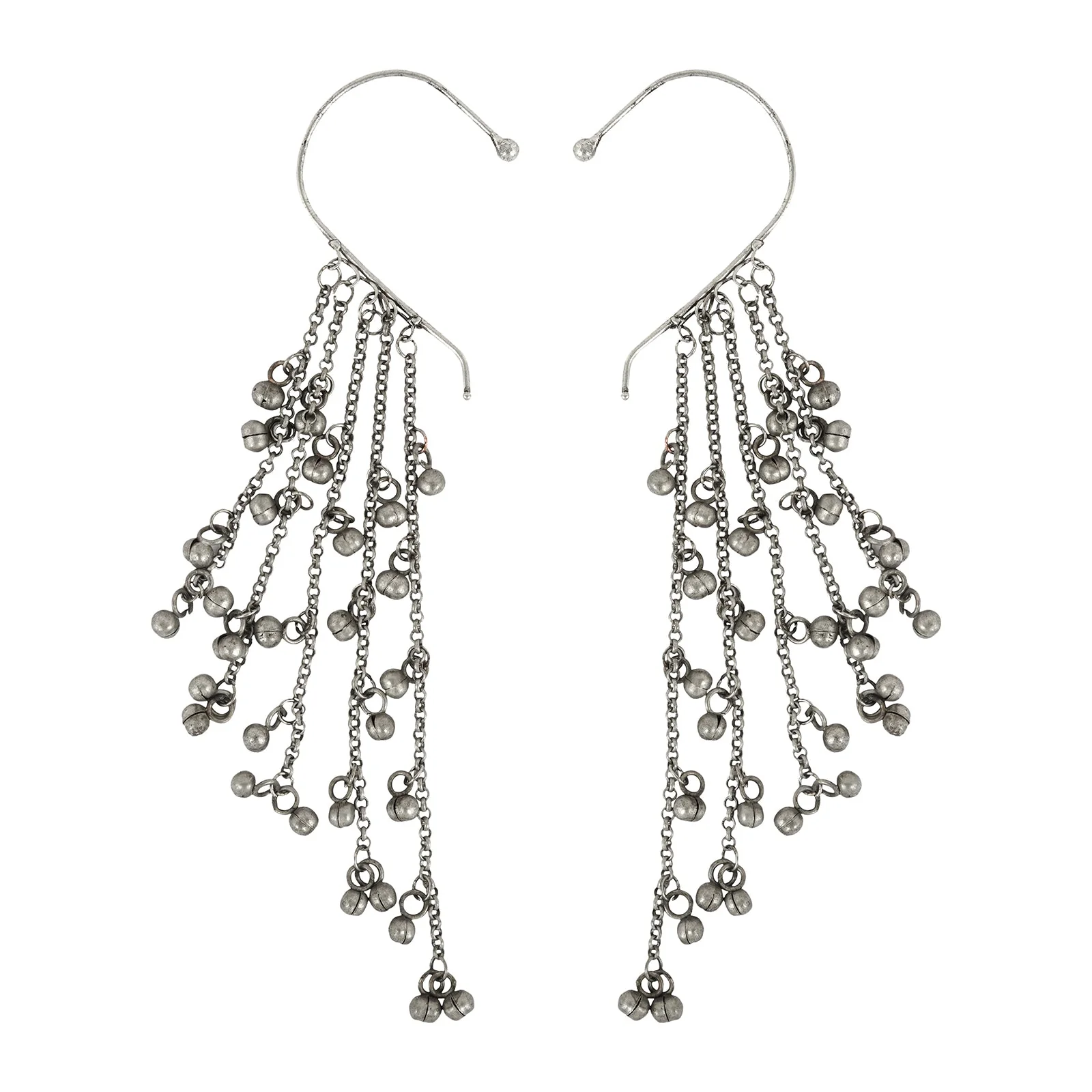 Teejh Nuriya Silver Oxidised Ghungroo Earcuff - Image 3