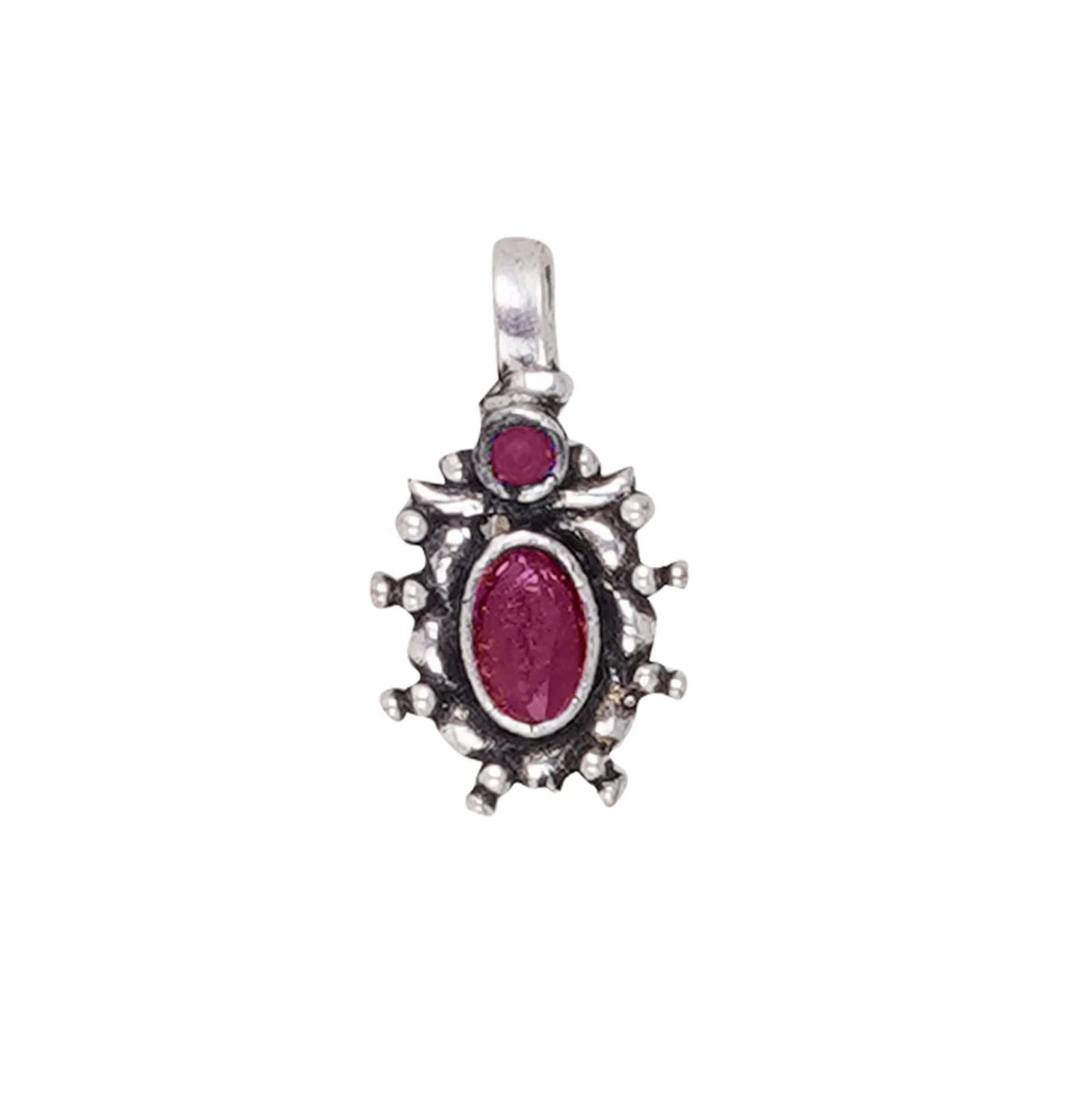 Teejh Parthavi Red Stone Nose Pin - Image 3