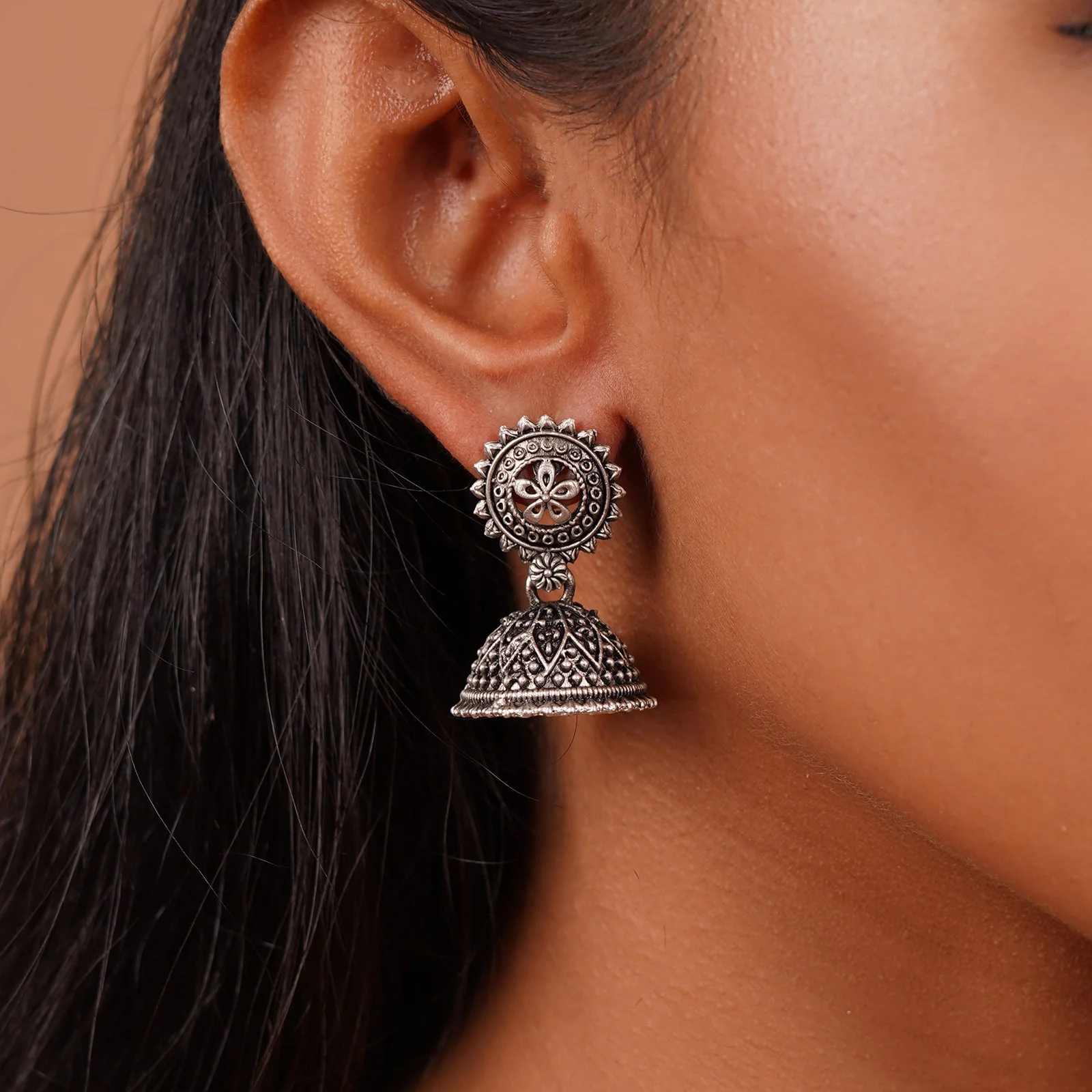 Teejh Pekham Silver Oxidised Earrings - Image 2