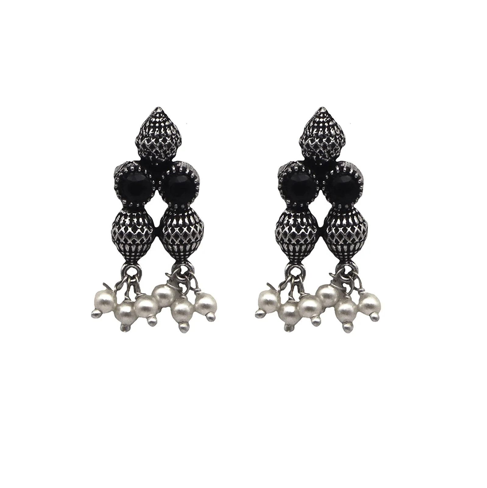 Teejh Pihu Black Stone Choker Necklace Set - Image 7