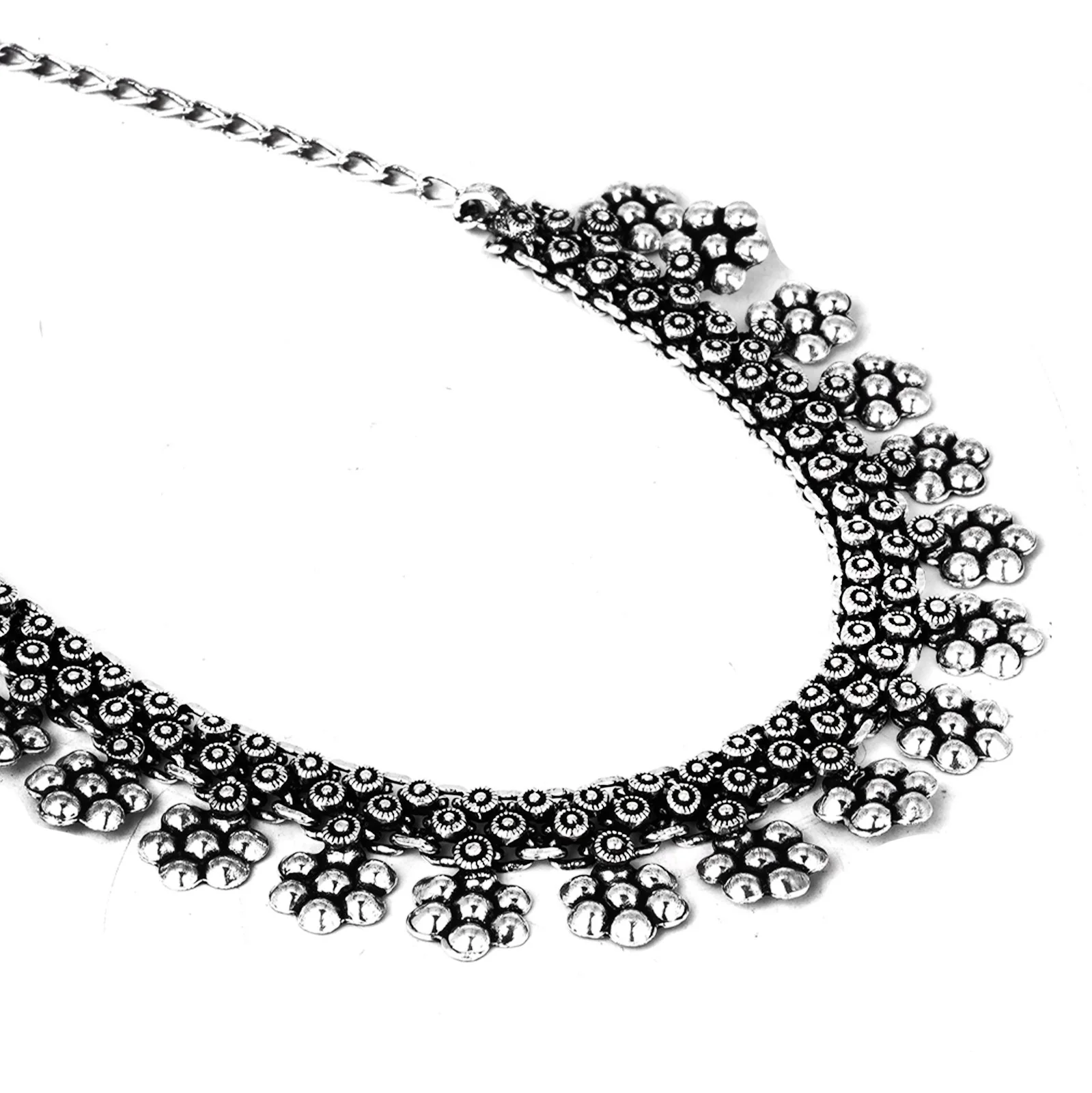 Teejh Praanvi Ethnic Silver Oxidised Choker Necklace - Image 5