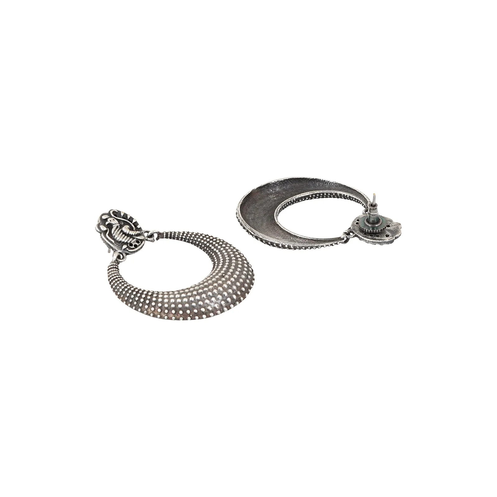 Teejh Pranali Silver Oxidised Earrings - Image 3