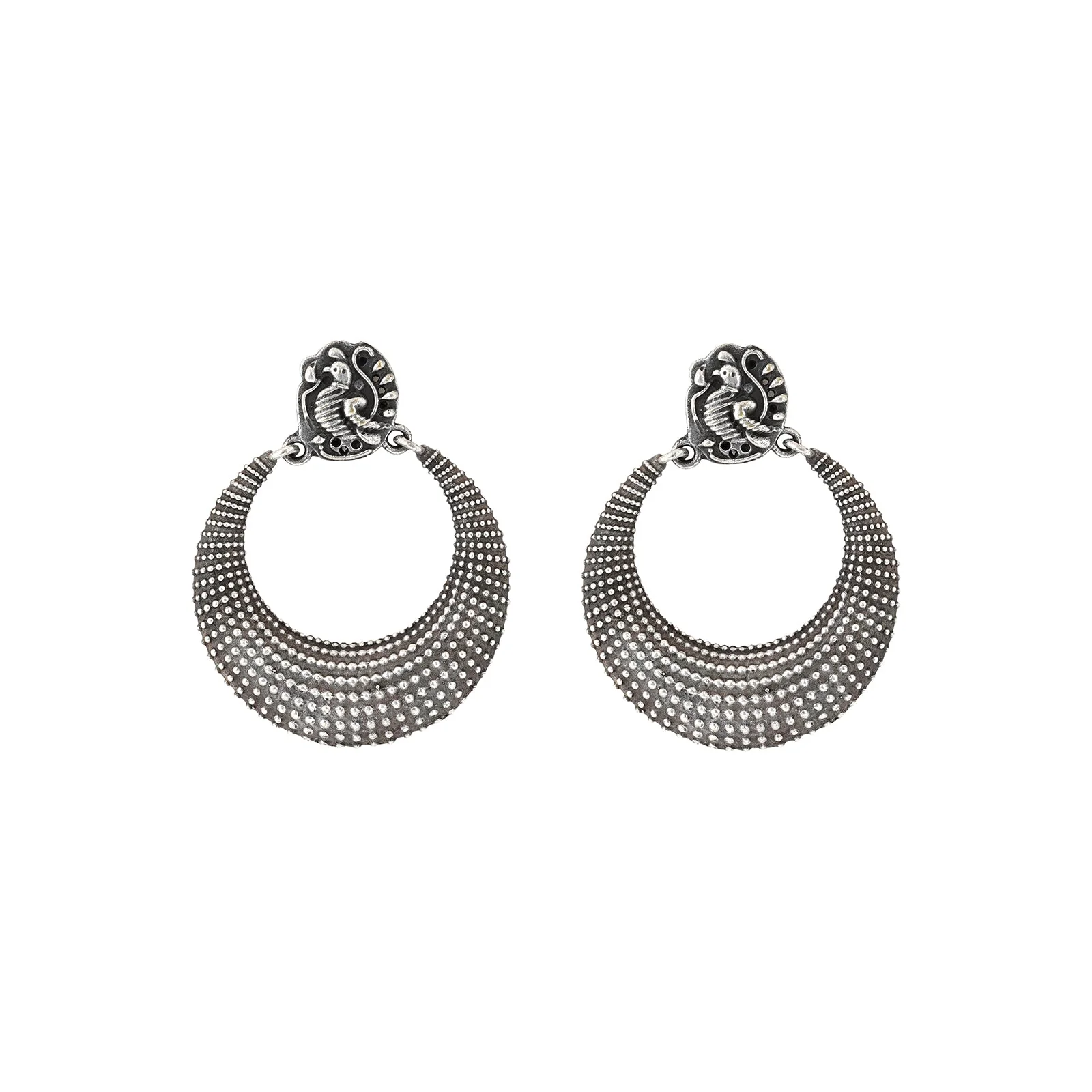 Teejh Pranali Silver Oxidised Earrings - Image 4