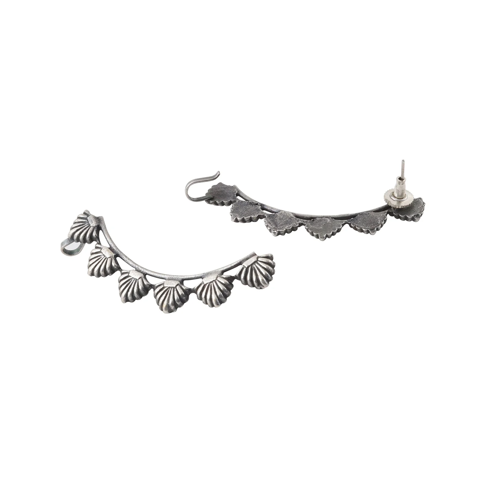 Teejh Prisha Silver Oxidised Earcuff - Image 2