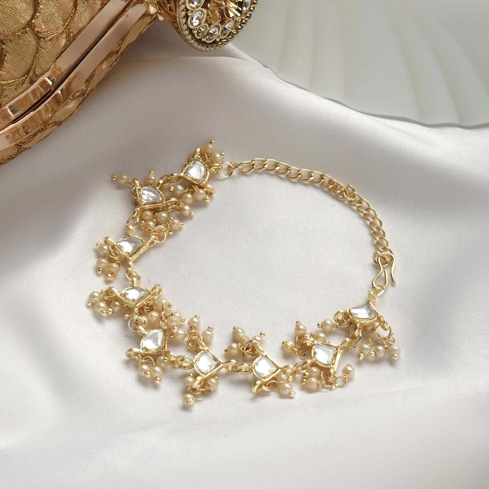 Teejh Prishika Pearl and Polki Bracelet - Image 2