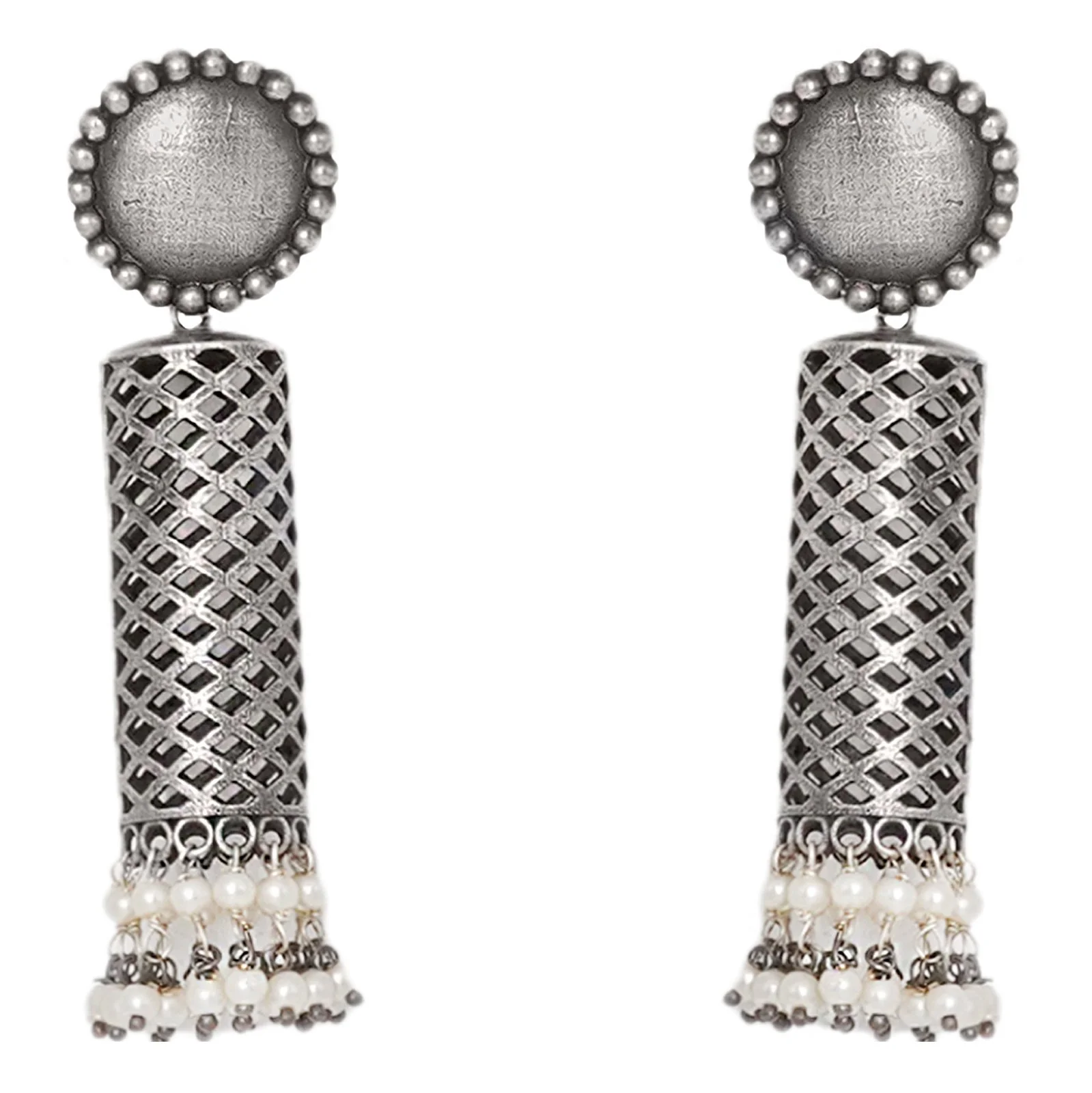 Teejh Qushi Silver Oxidised Earrings - Image 3