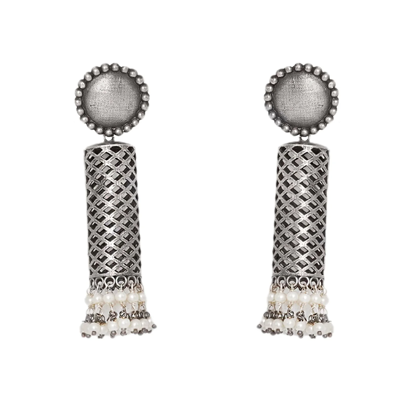 Teejh Qushi Silver Oxidised Earrings - Image 4