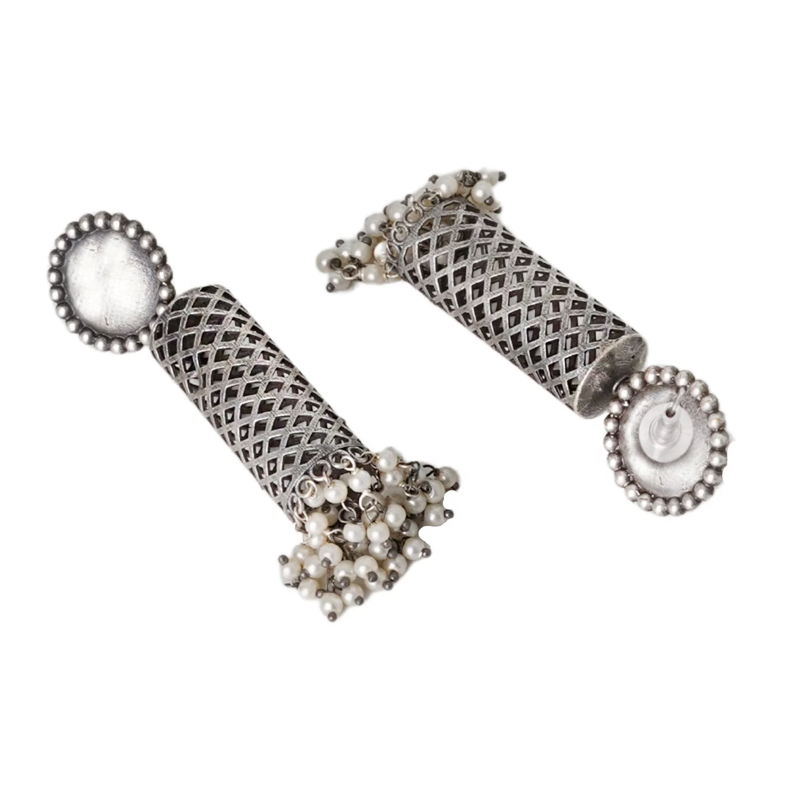 Teejh Qushi Silver Oxidised Earrings - Image 5