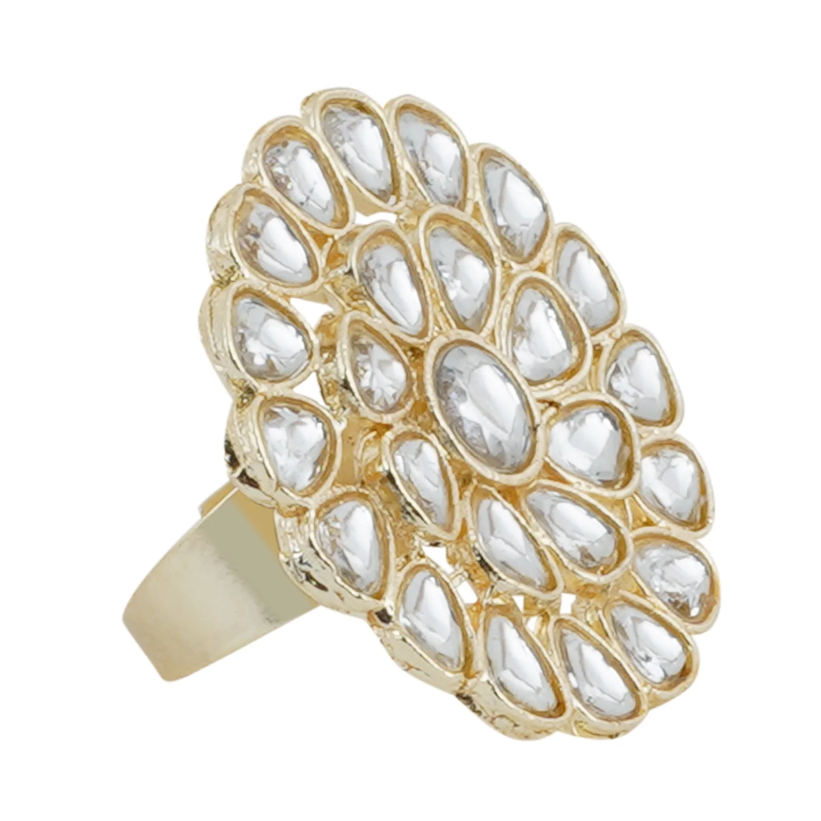 Teejh Raagini Pearl and Polki Ring - Image 4