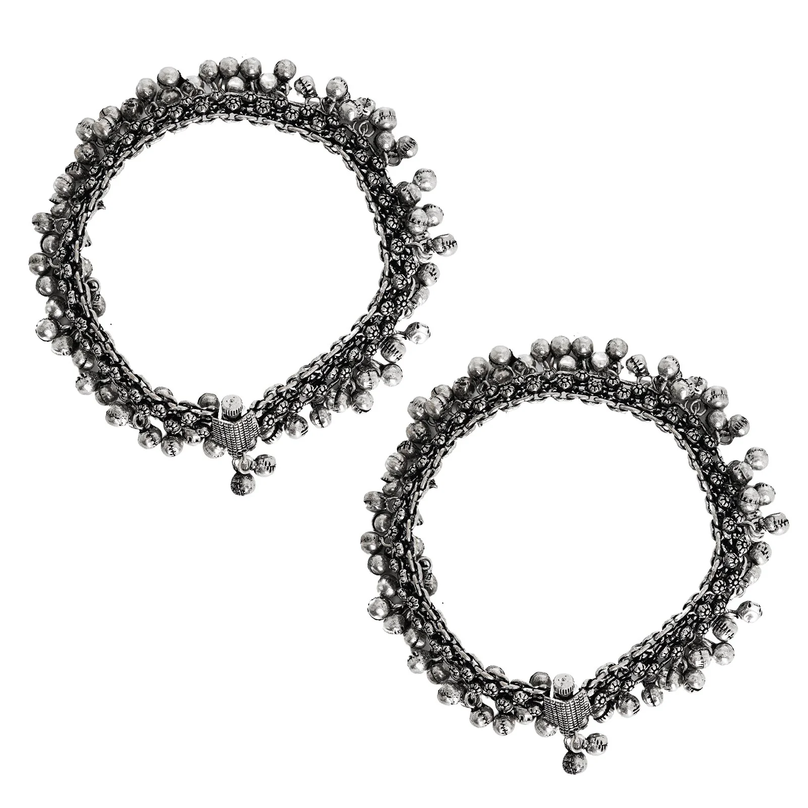 Teejh Raashika Silver oxidised Anklets - Image 3