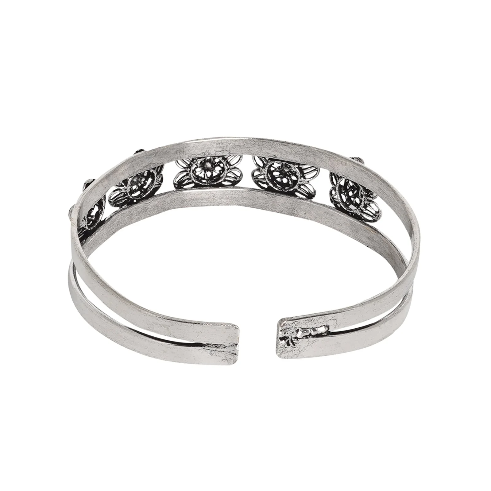 Teejh Raavee Silver Oxidised Bracelet Cuff - Image 5