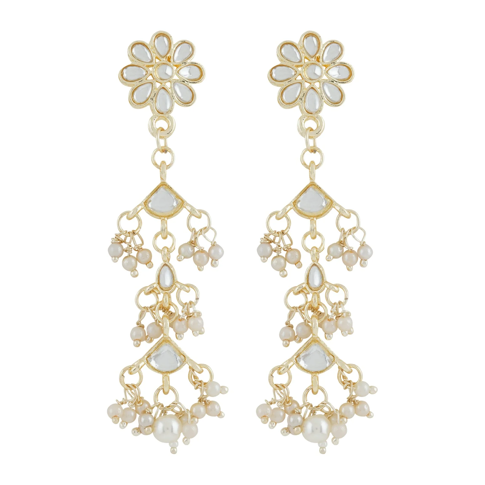 Teejh Radhika Pearl and Polki Earring - Image 2