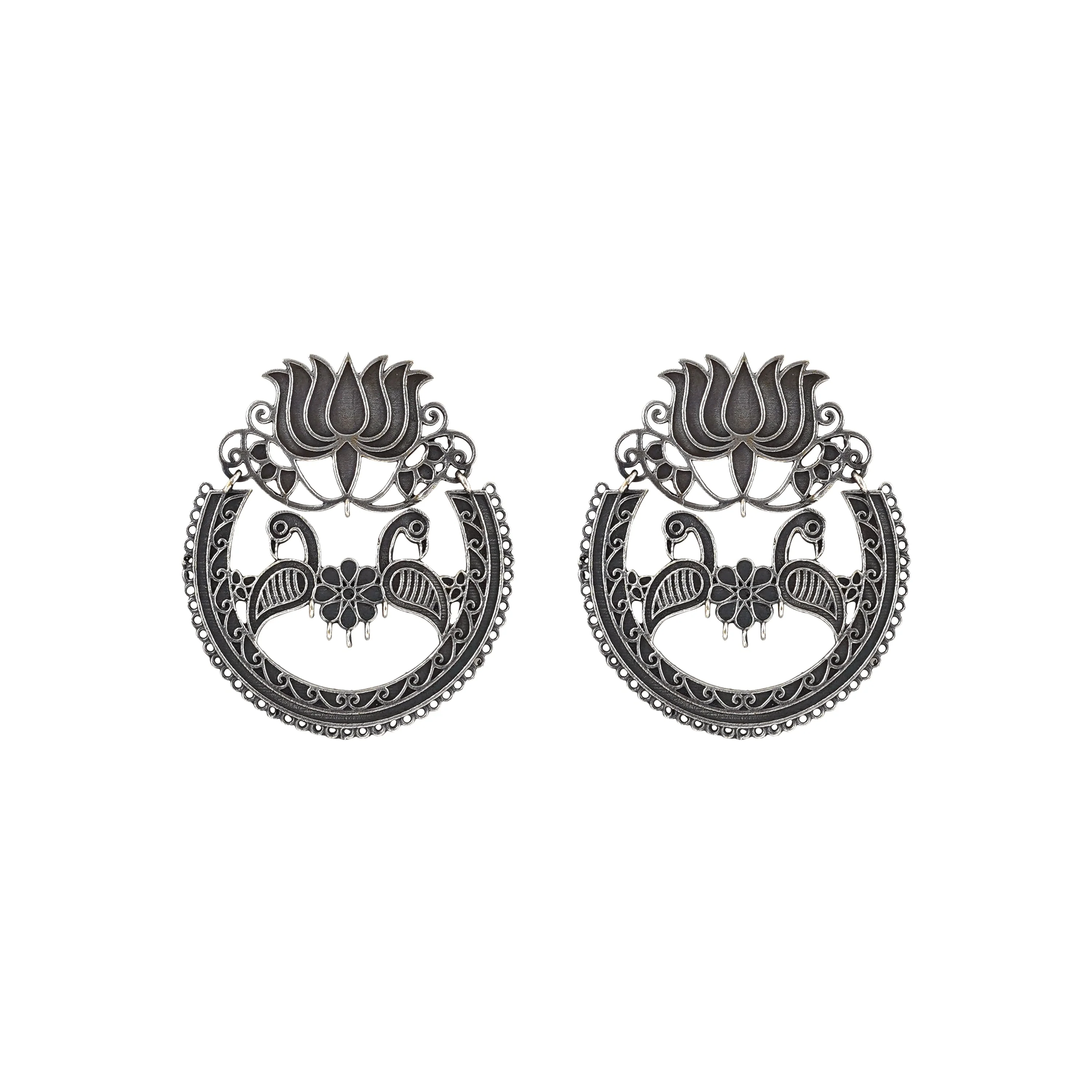 Teejh Rasha Silver Oxidised Earring - Image 3