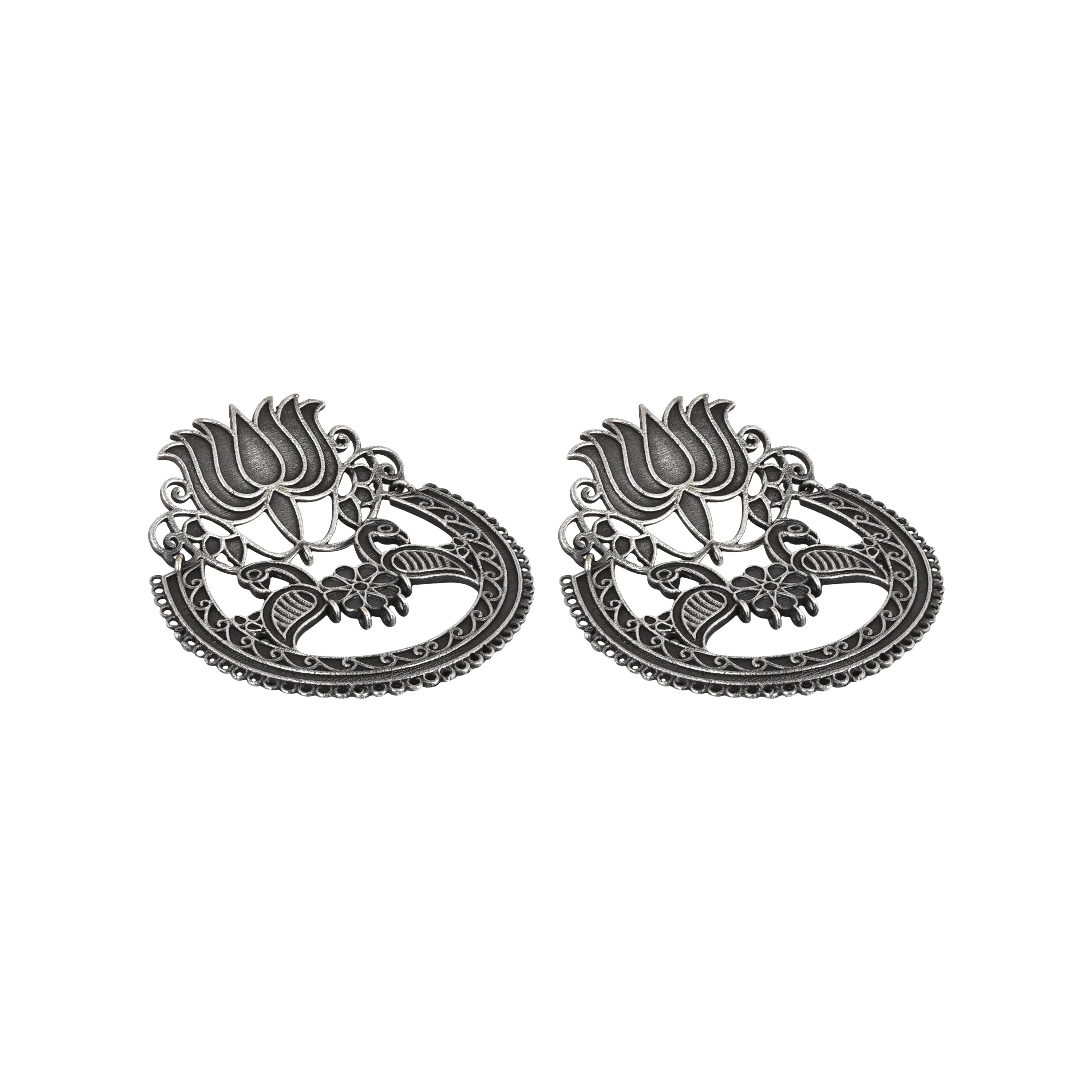 Teejh Rasha Silver Oxidised Earring - Image 4