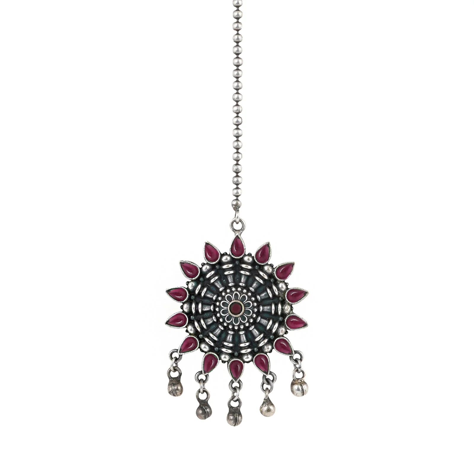 Teejh Rasha Silver Oxidized Maang Tika - Image 3