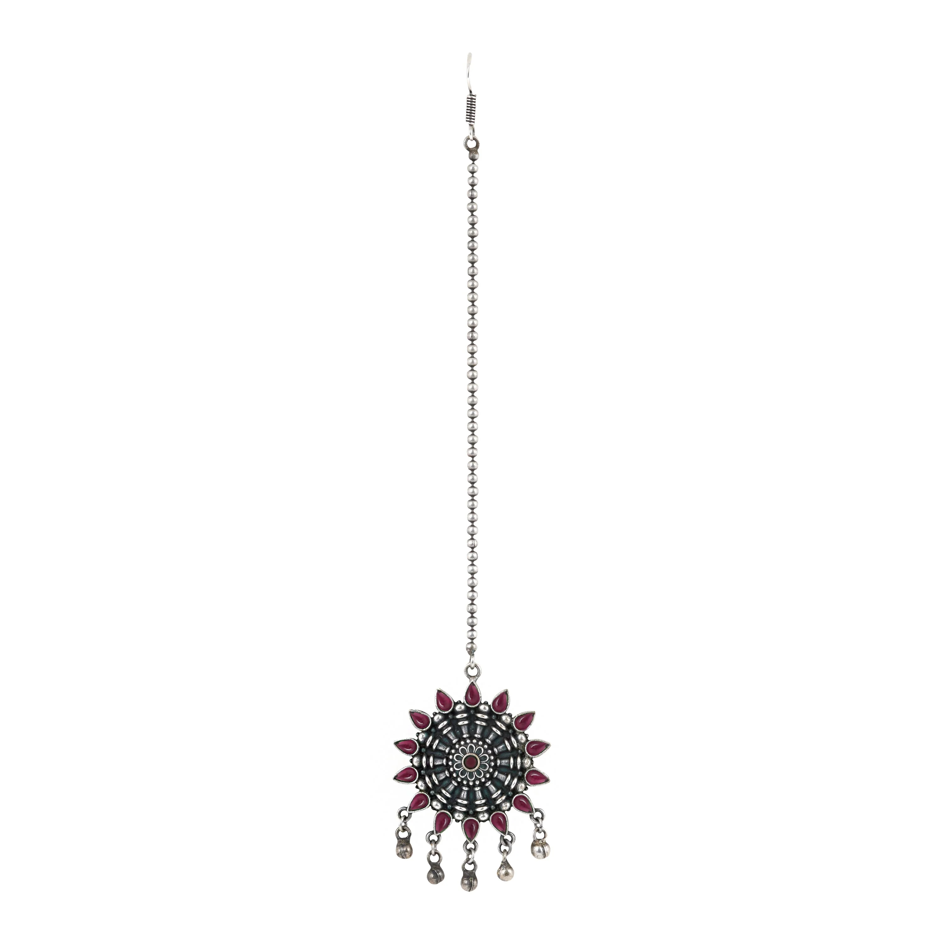 Teejh Rasha Silver Oxidized Maang Tika - Image 4