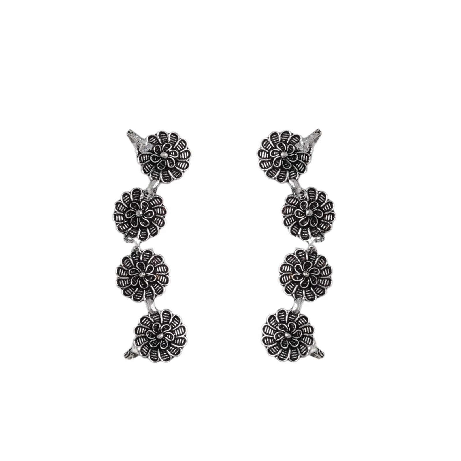 Teejh Rashtri Silver Oxidised Earcuffs - Image 2