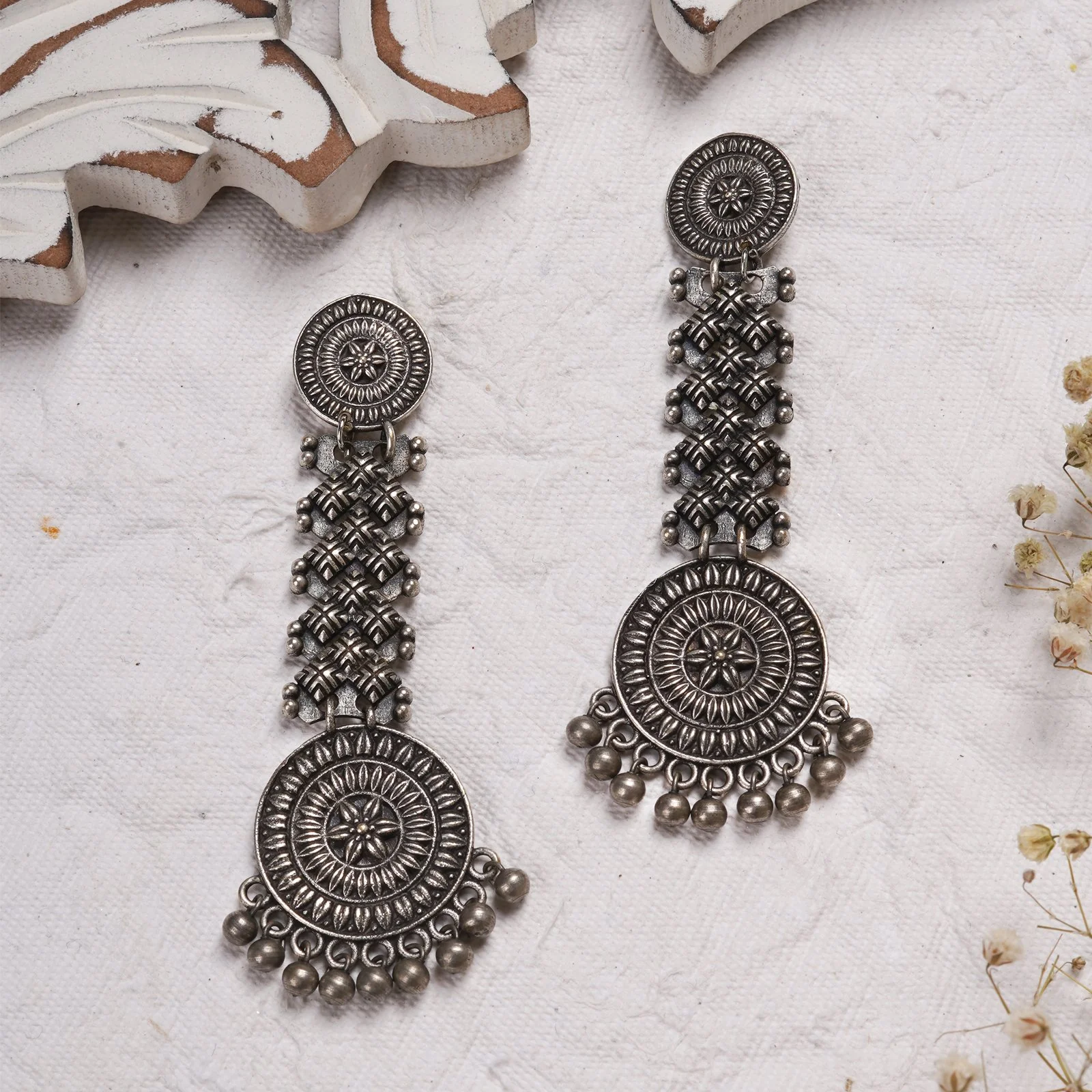 Teejh Raveena Silver Oxidised Earrings - Image 2