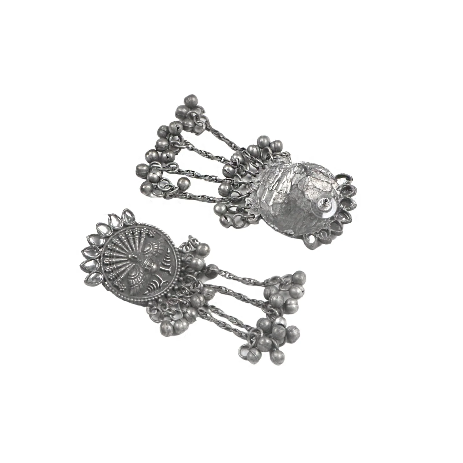 Teejh Ridhi Silver Oxidised Choker Necklace Set - Image 7