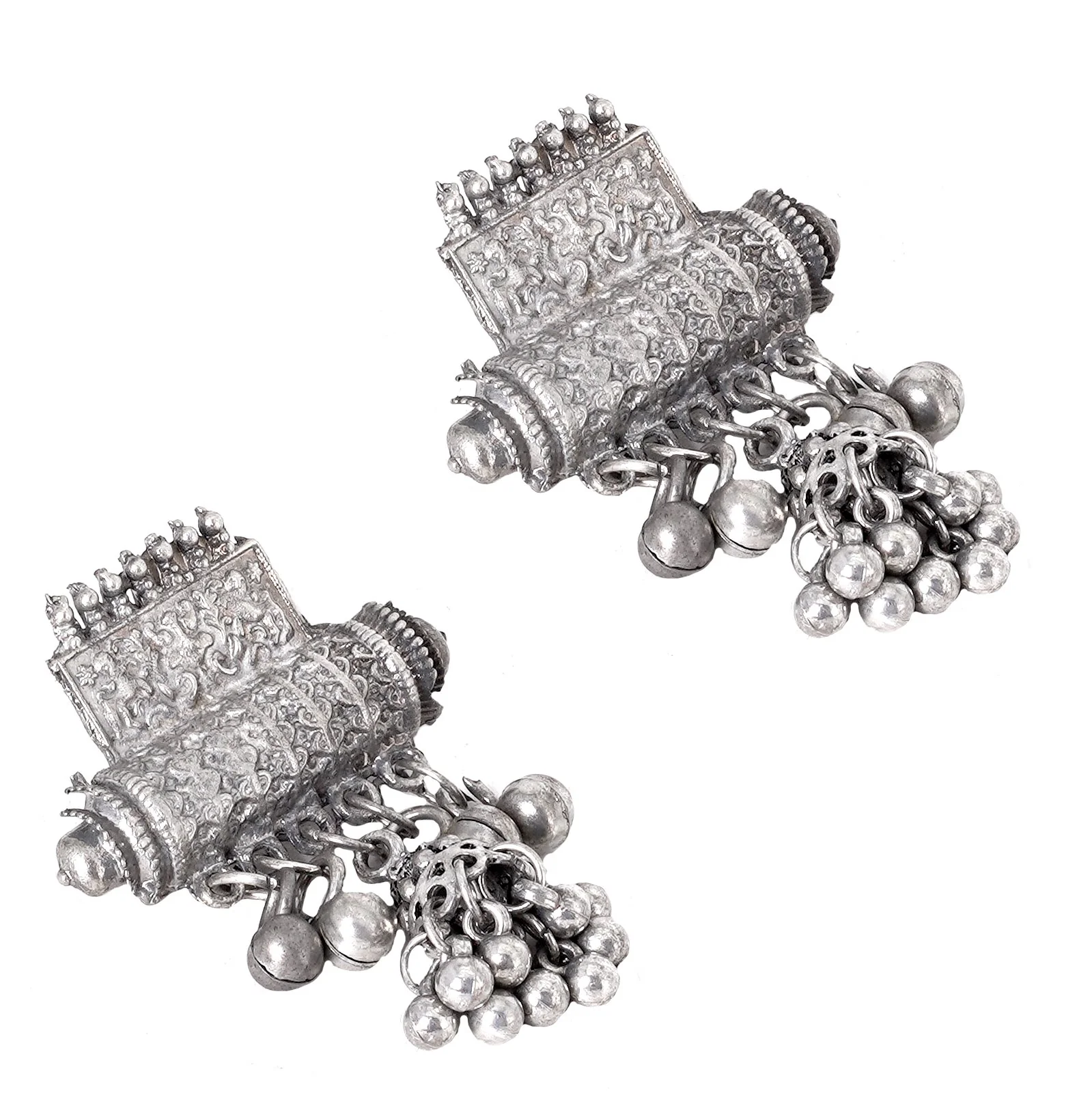 Teejh Rihana Ethnic Silver Oxidised Necklace Set - Image 10
