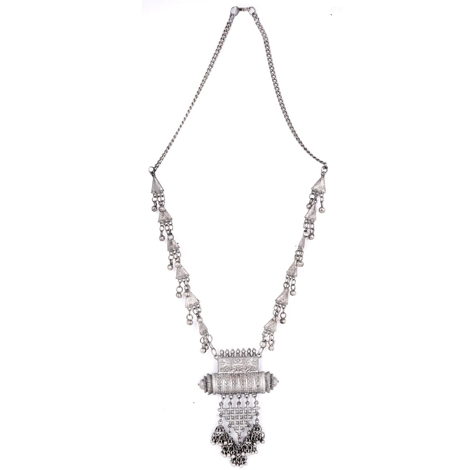Teejh Rihana Ethnic Silver Oxidised Necklace Set - Image 5