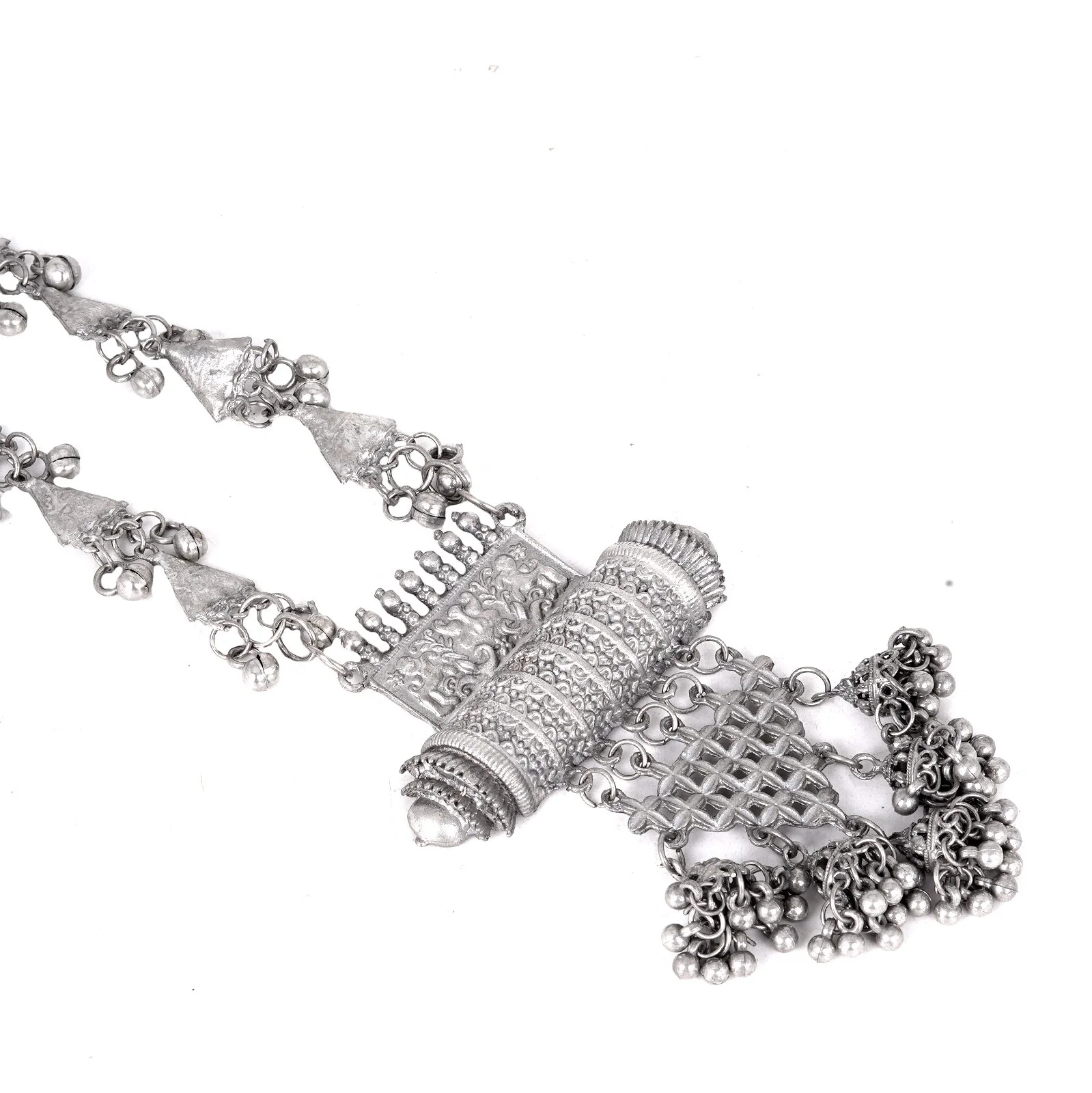 Teejh Rihana Ethnic Silver Oxidised Necklace Set - Image 7