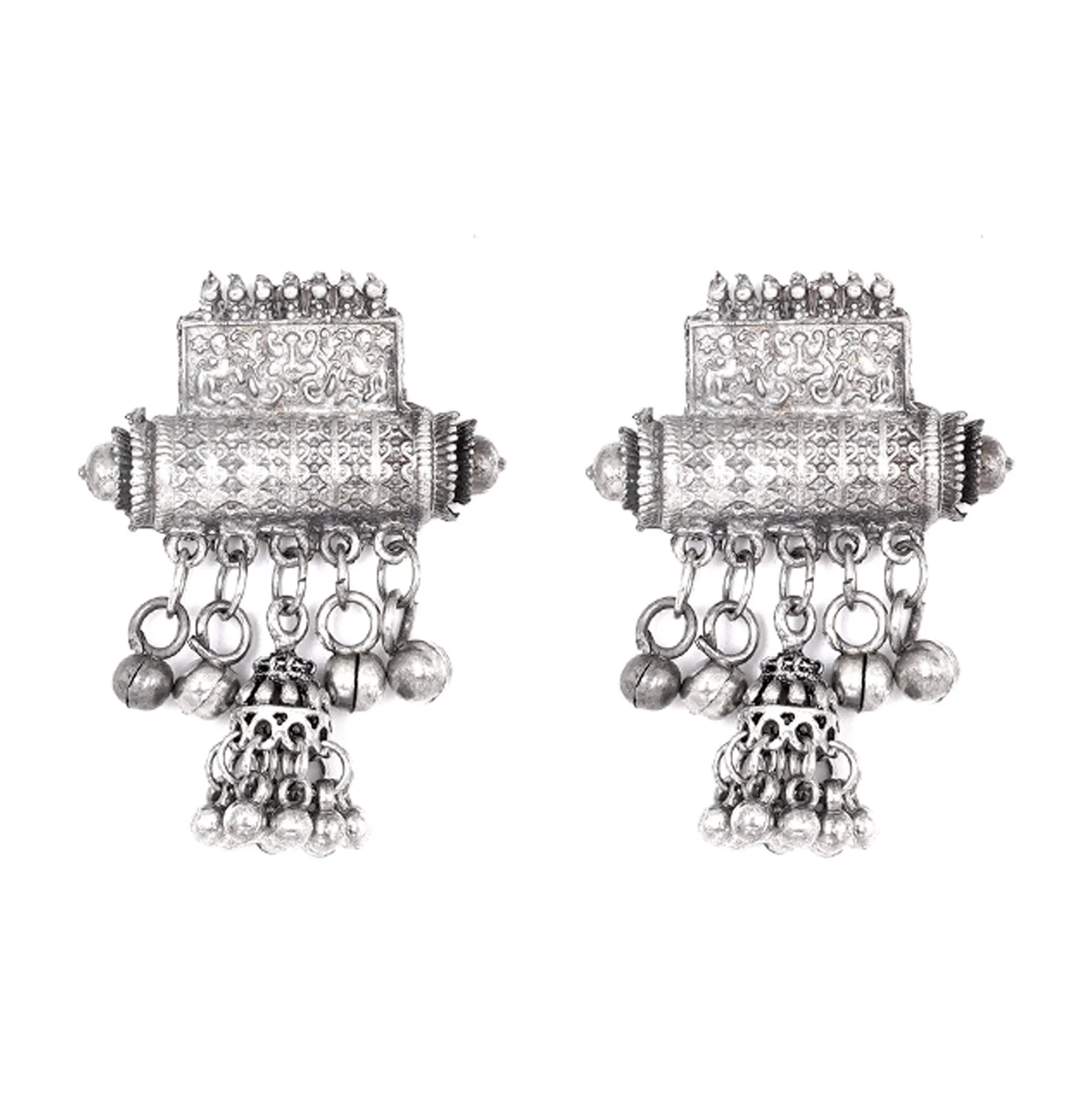 Teejh Rihana Ethnic Silver Oxidised Necklace Set - Image 9