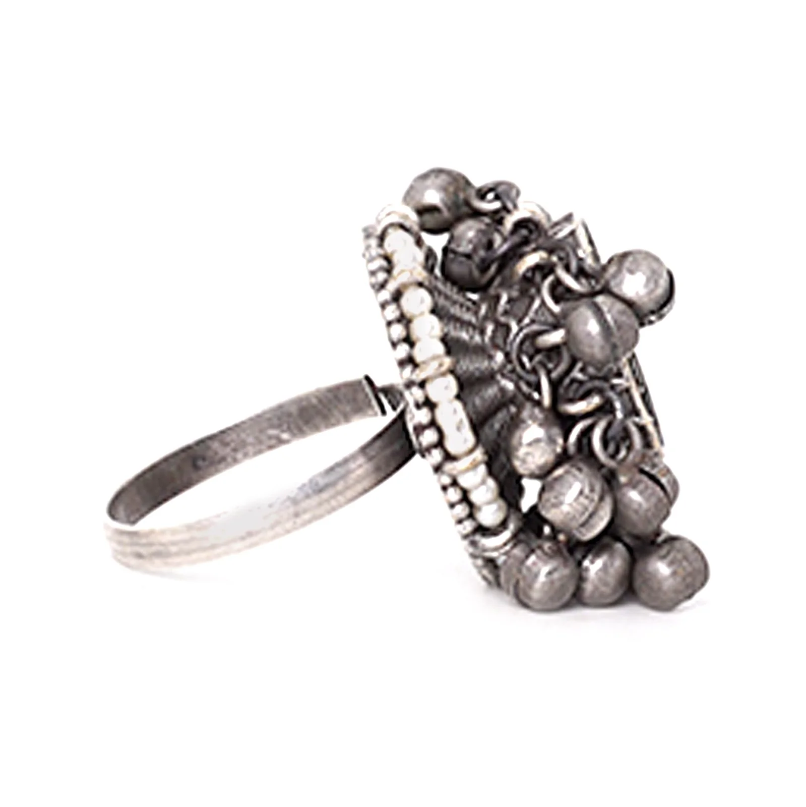 Teejh Riona Ghungroo Antique Silver Teejh Ring - Image 5