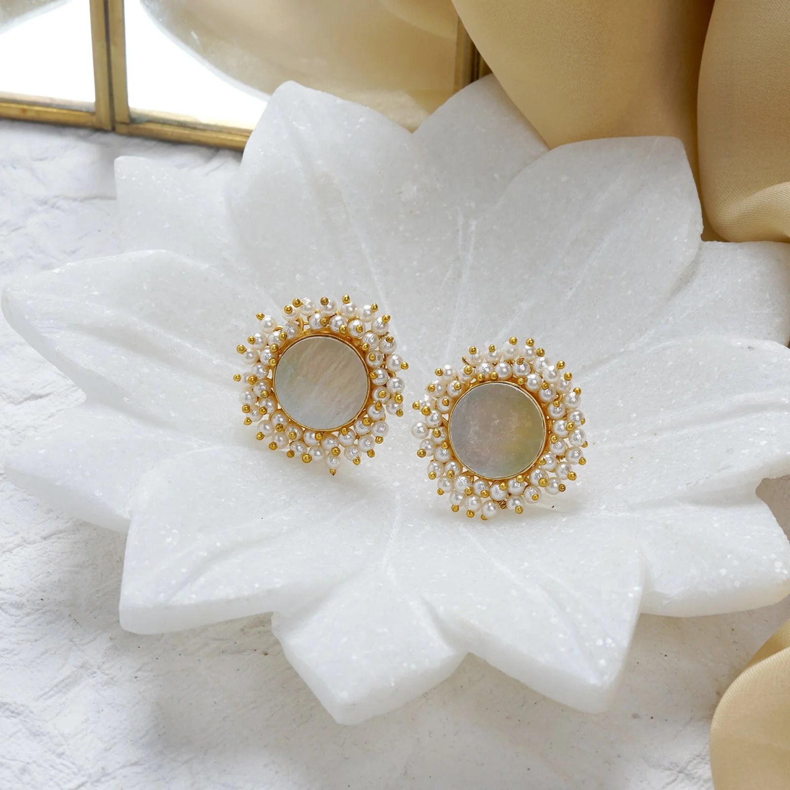 Teejh Roop White Druzy Stone Earring - Image 2