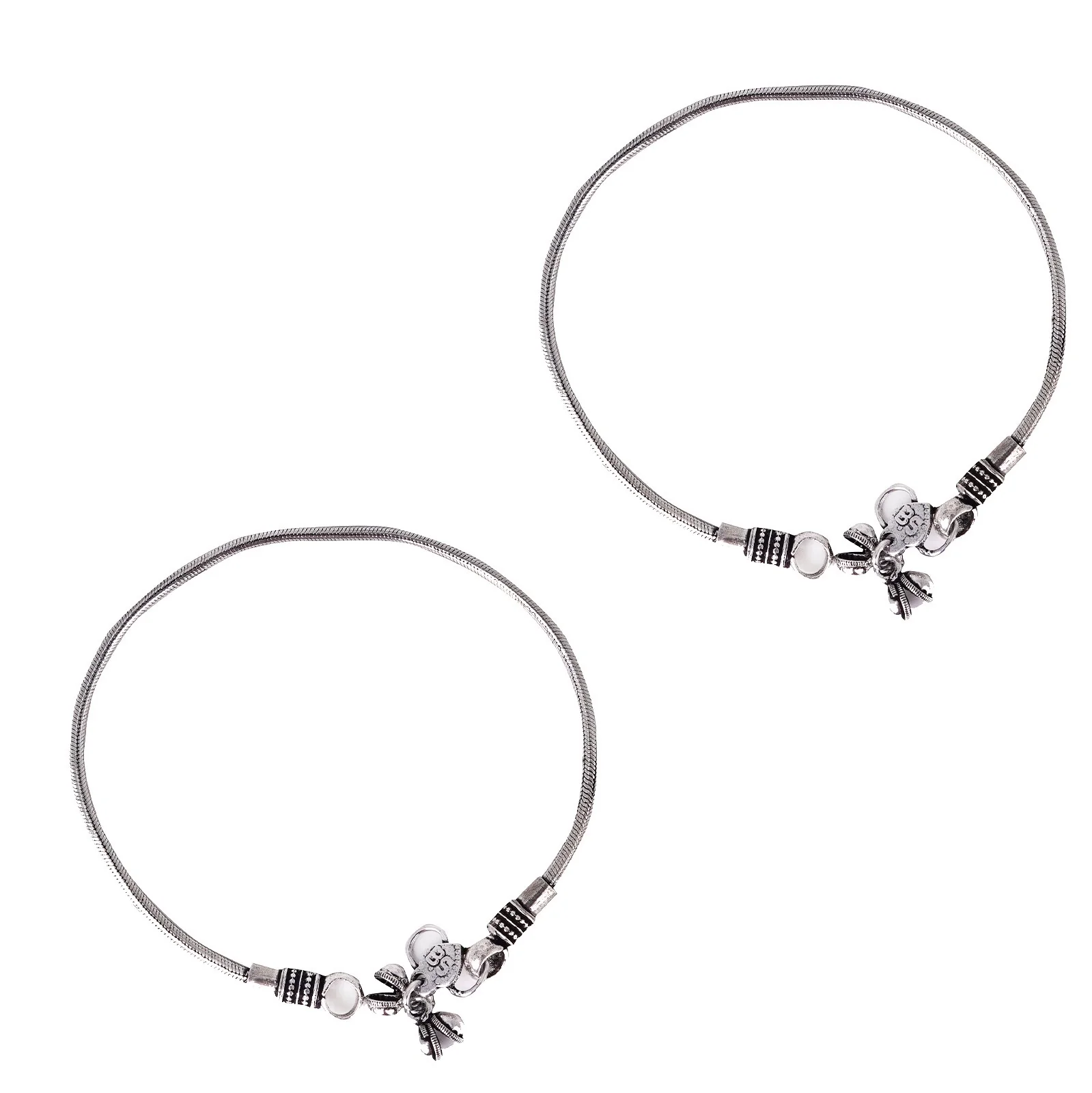 Teejh Ruhaani Silver Anklets - Image 3