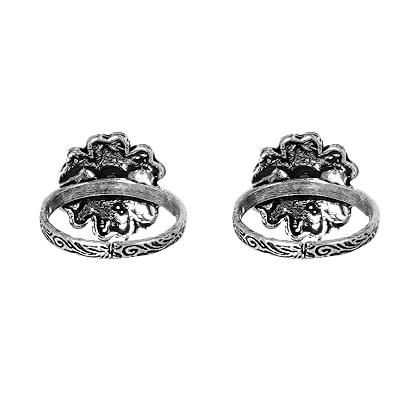 Teejh Ruhi Black Stone Silver Oxidised Toe Rings - Image 5
