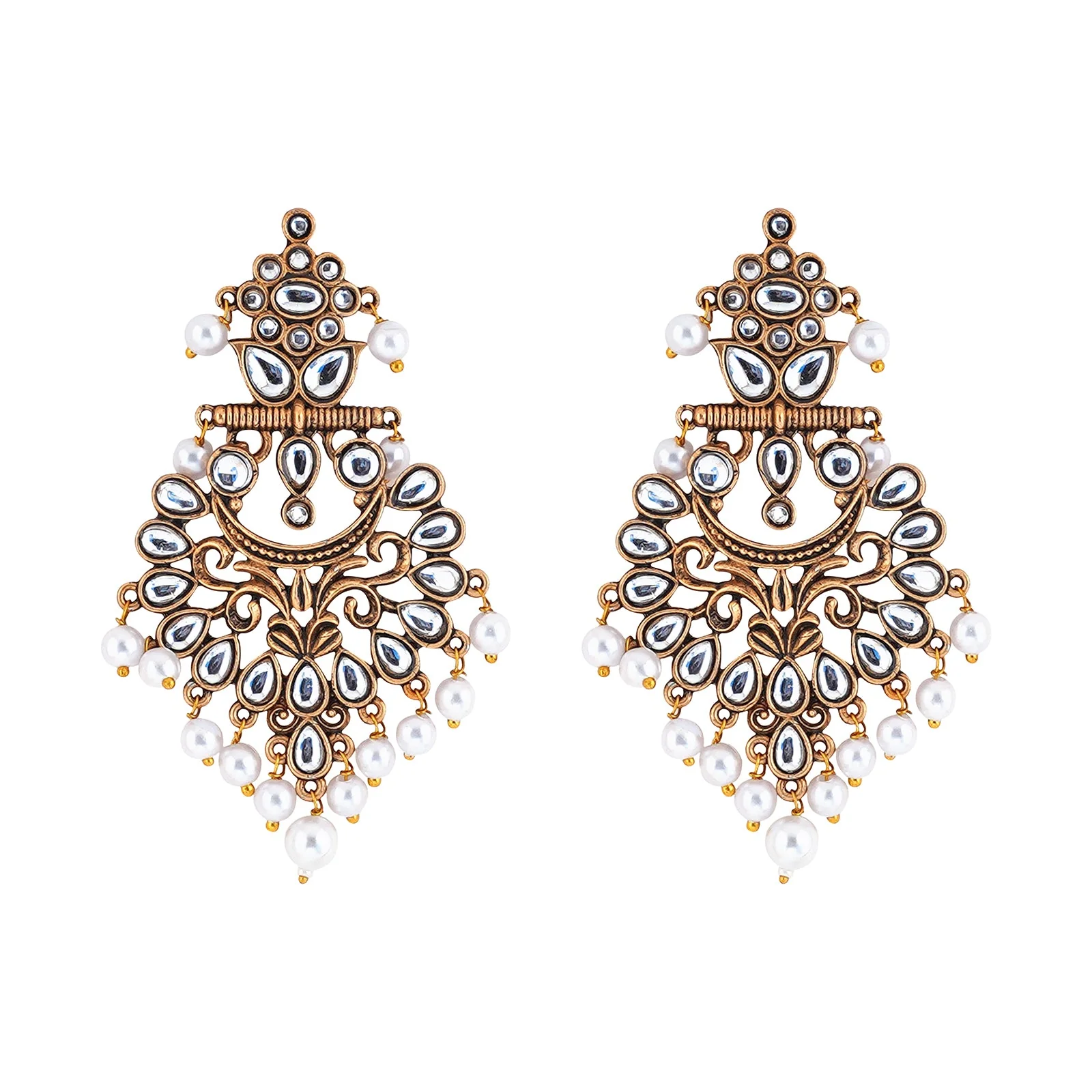 Teejh Rutuja White Gold Enamel Earrings - Image 3