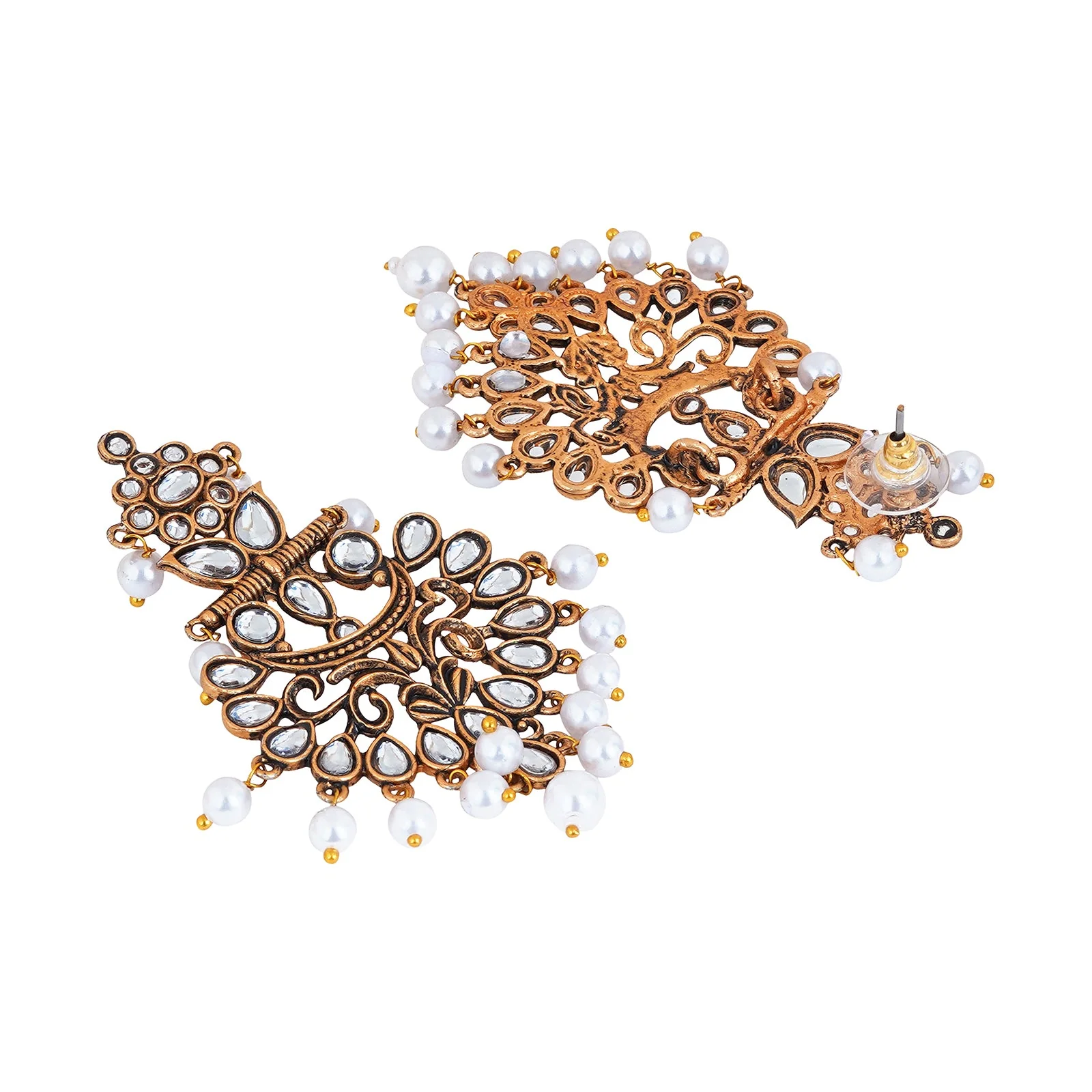 Teejh Rutuja White Gold Enamel Earrings - Image 4