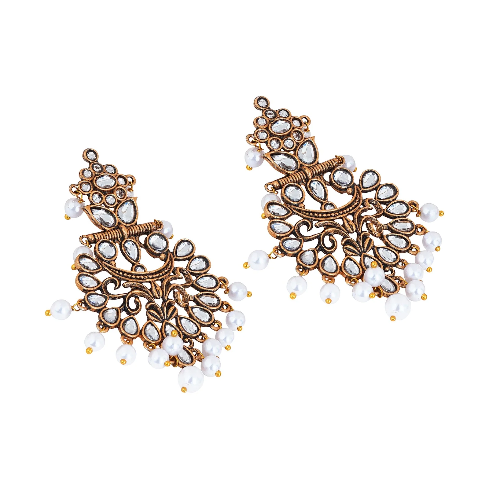 Teejh Rutuja White Gold Enamel Earrings - Image 5