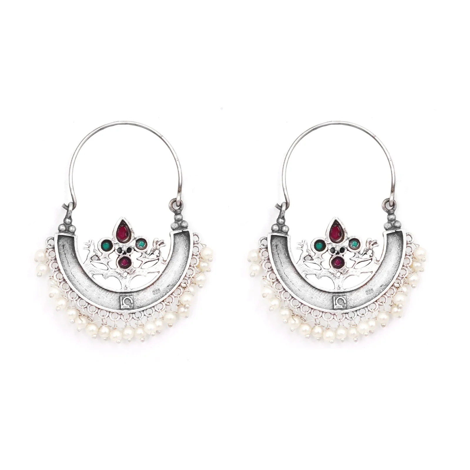 Teejh Saara Floral Multicolored Hoop EarTeejh Rings - Image 3