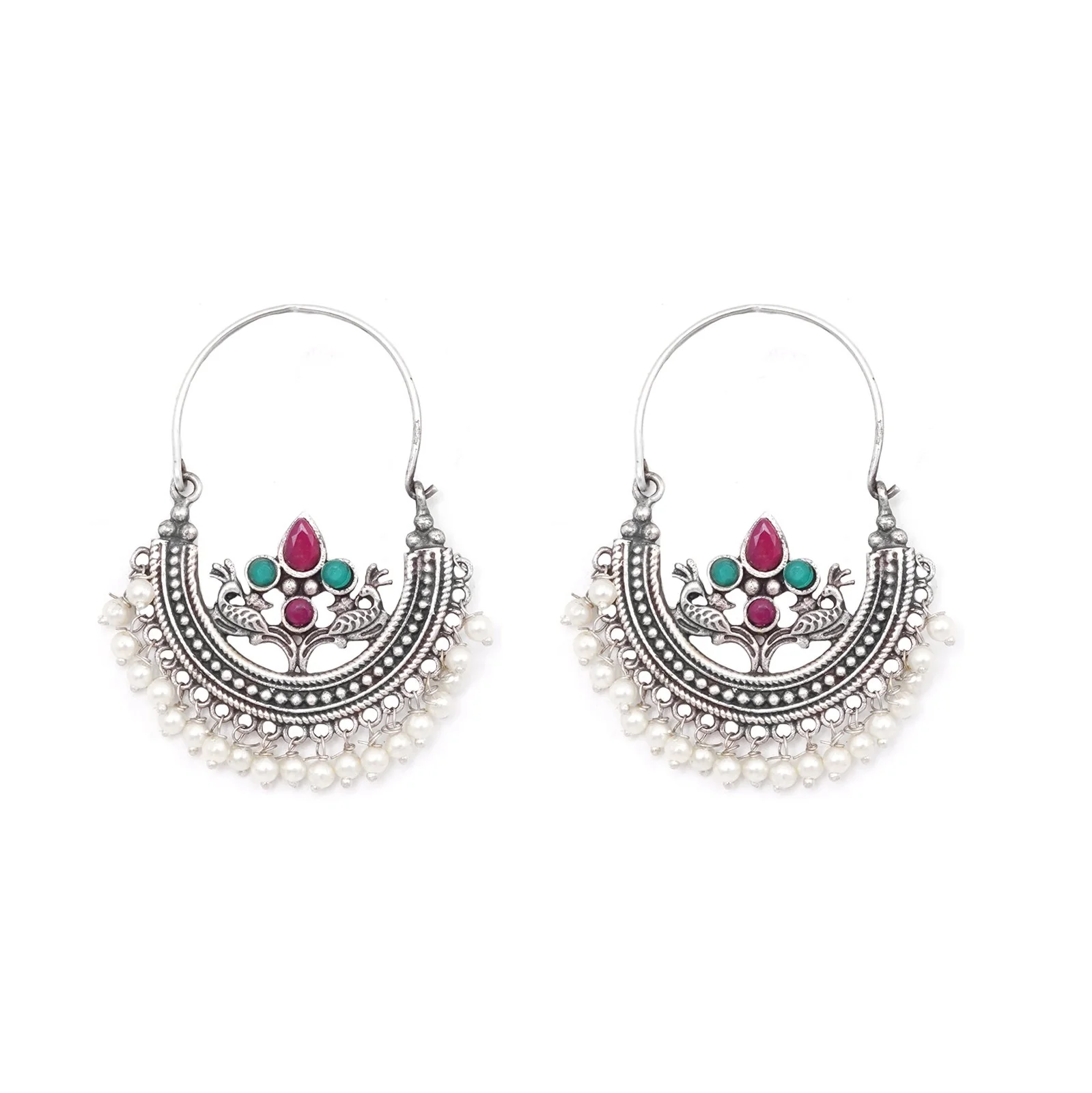Teejh Saara Floral Multicolored Hoop EarTeejh Rings - Image 4
