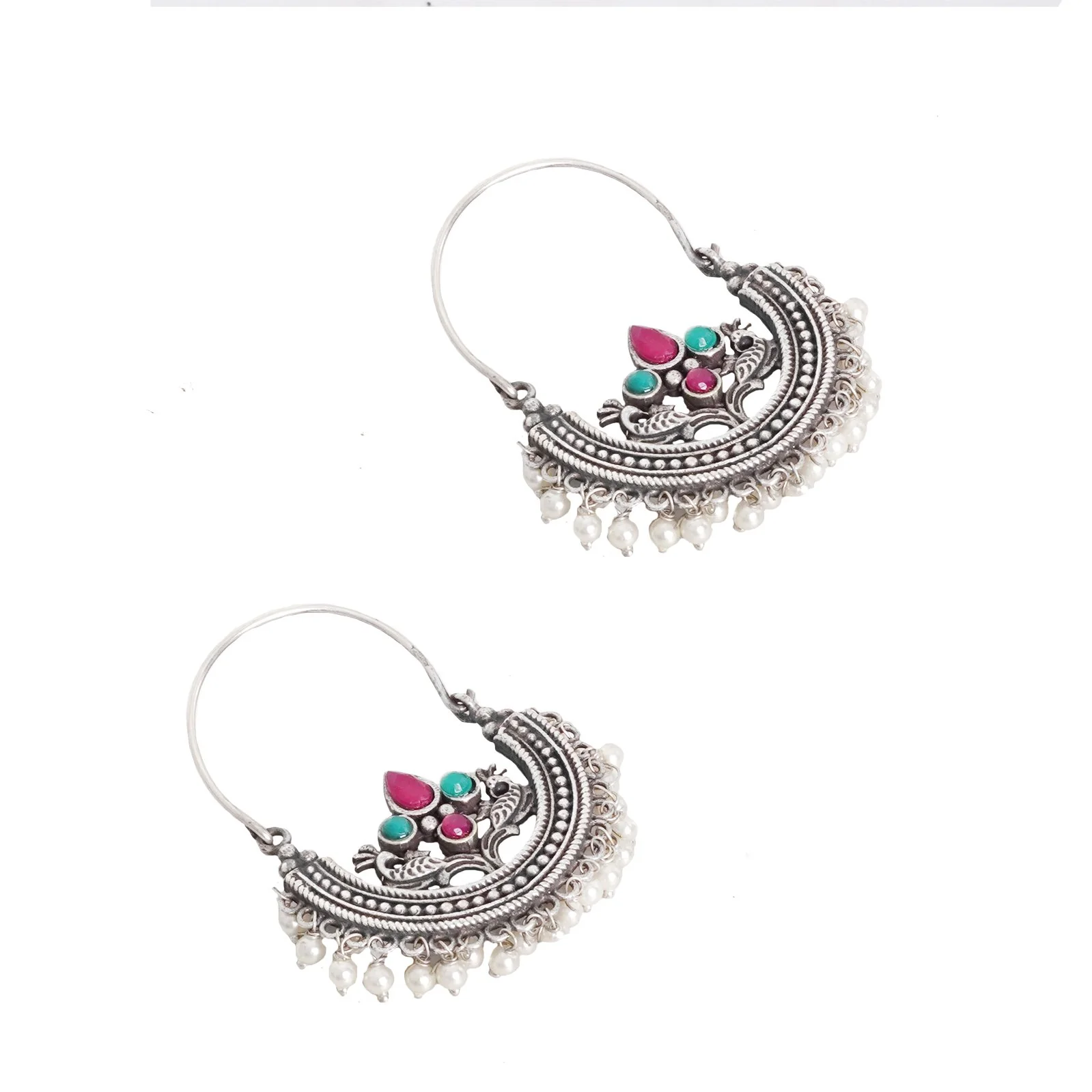 Teejh Saara Floral Multicolored Hoop EarTeejh Rings - Image 5