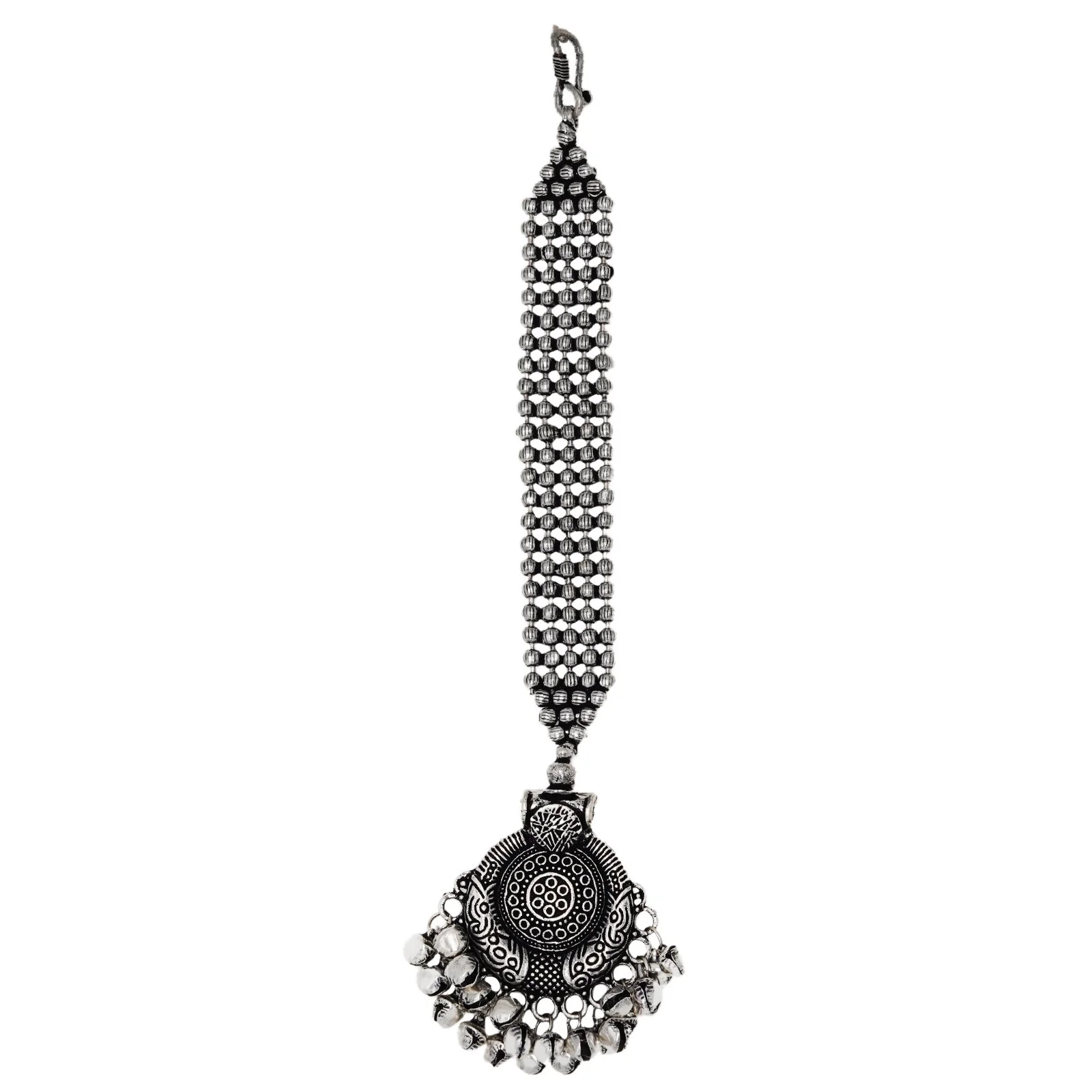 Teejh Safura Silver Oxidised Maang Tika - Image 3