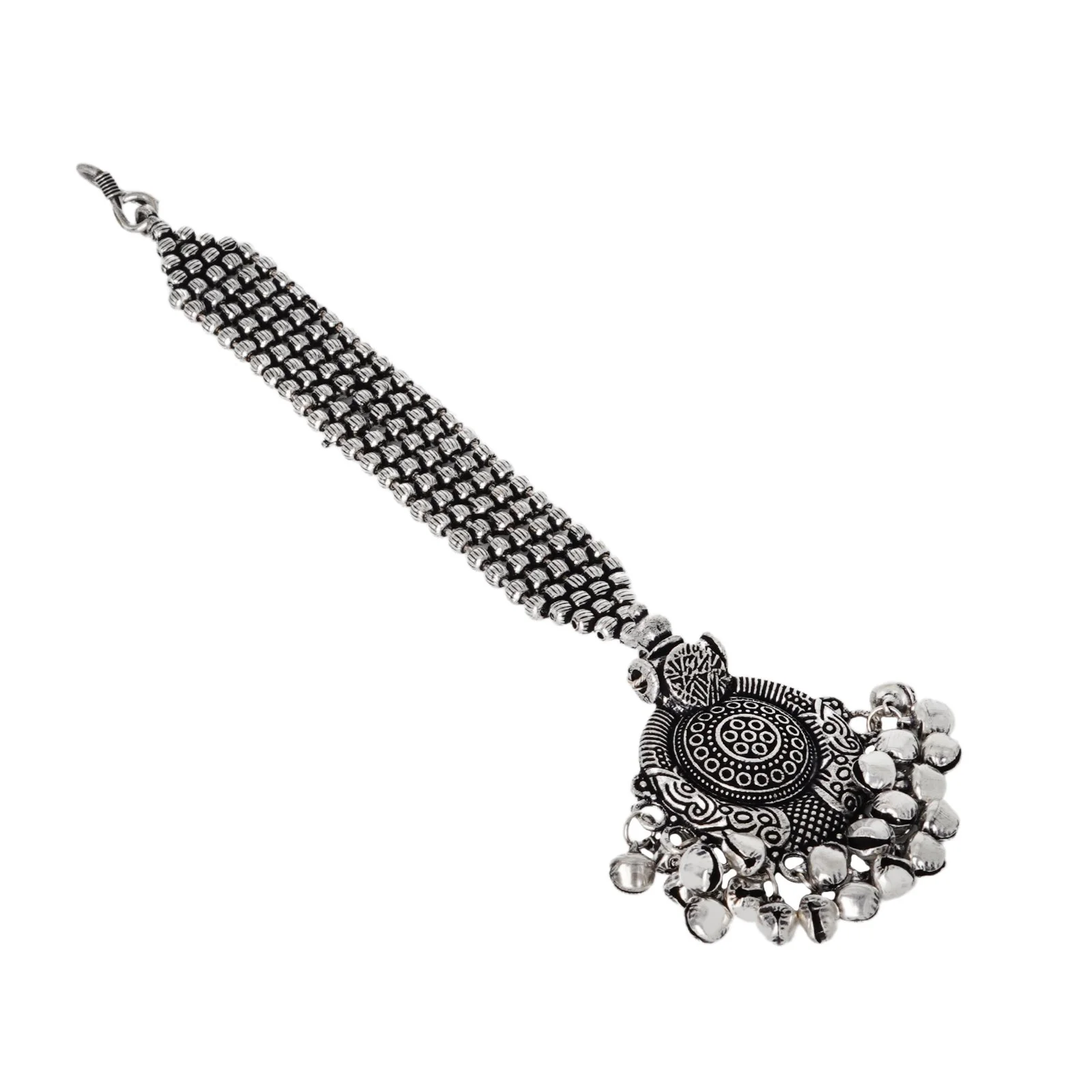 Teejh Safura Silver Oxidised Maang Tika - Image 4