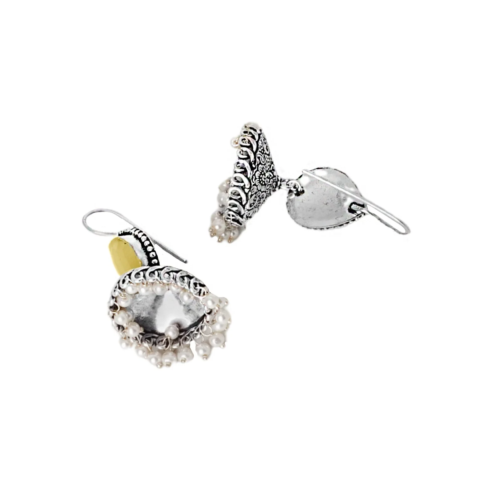 Teejh Sahasra Yellow Stone Silver Oxidised Earrings - Image 5