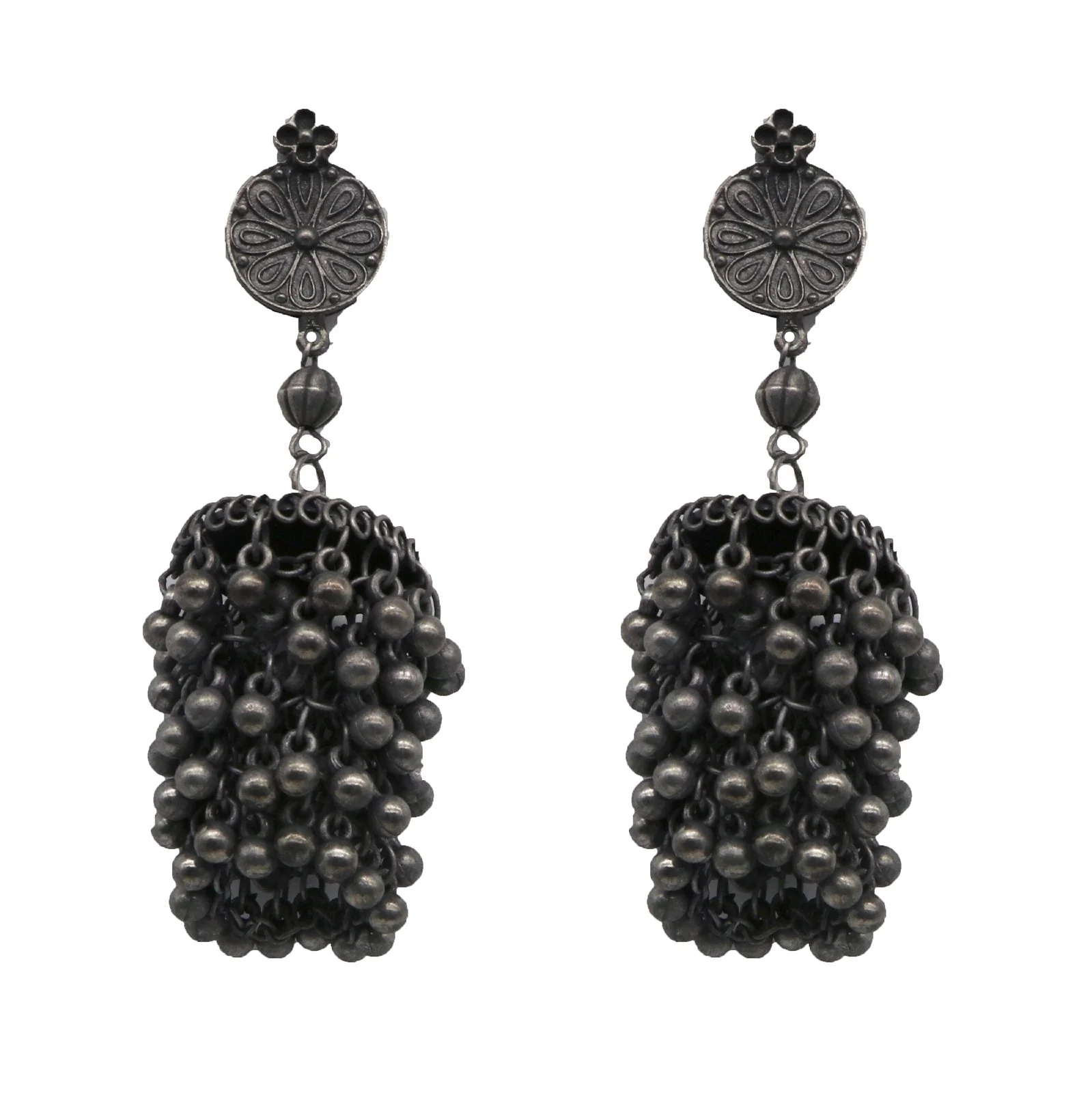 Teejh Saira Silver Oxidised  Earrings - Image 2