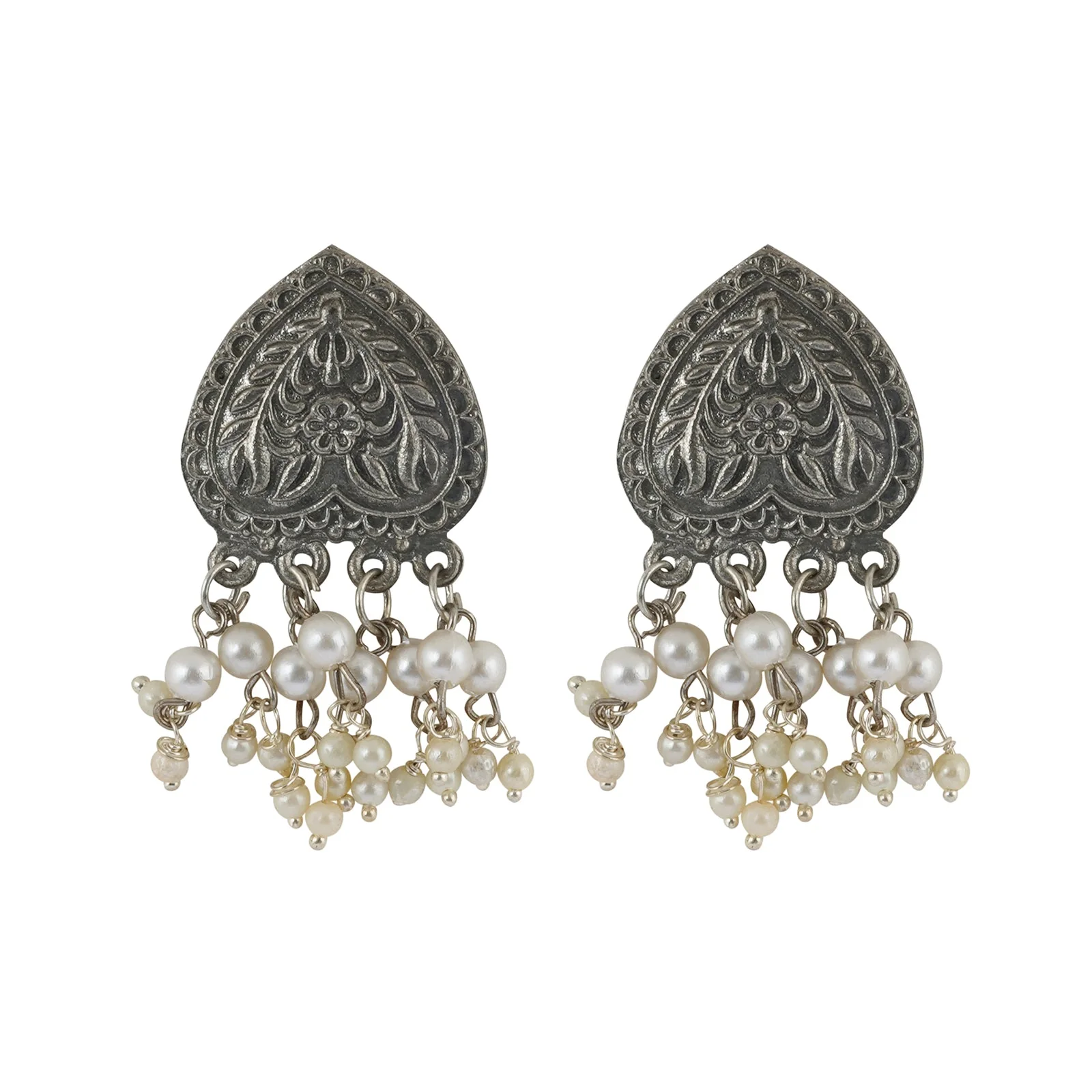 Teejh Saiya Silver Oxidised Necklace Set - Image 6