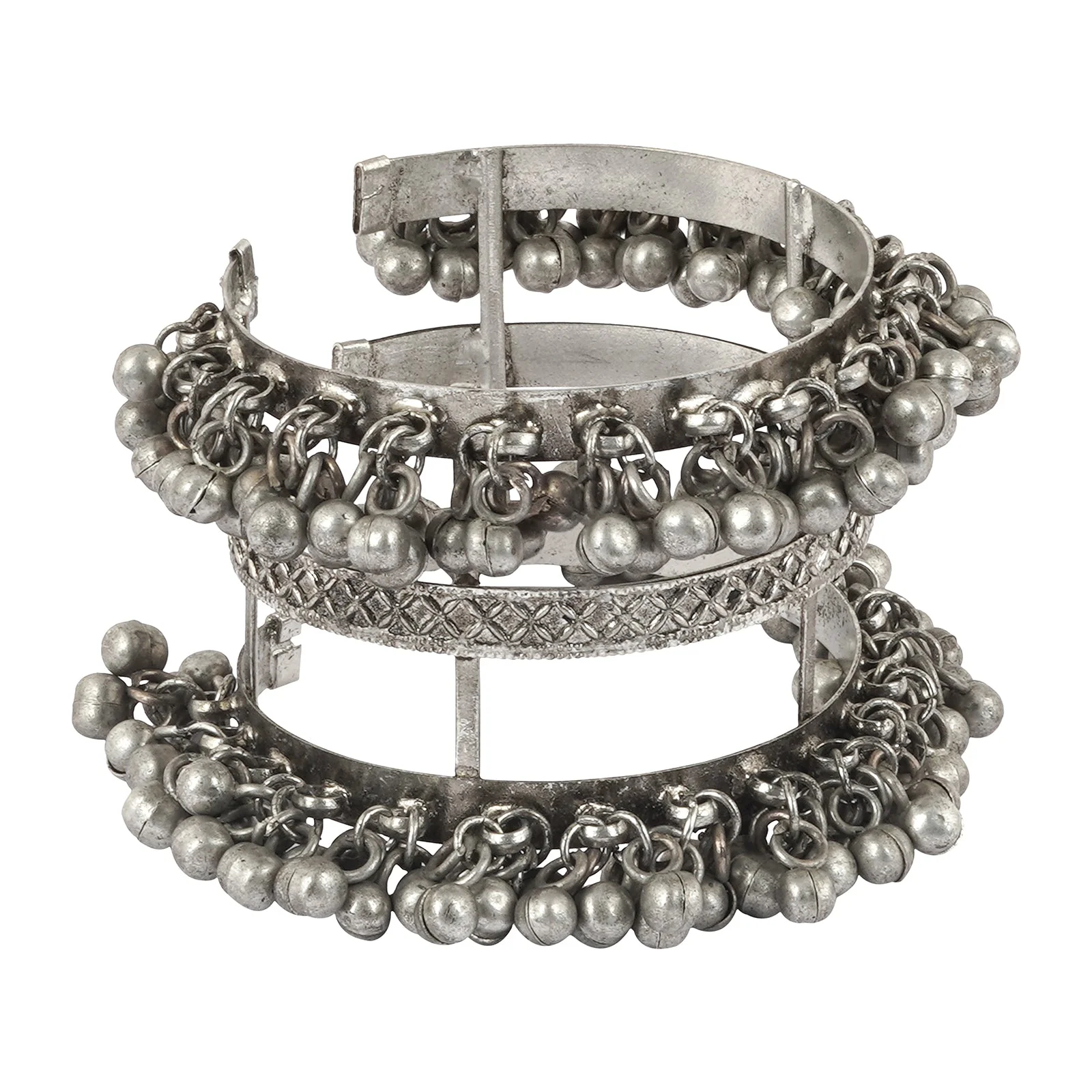 Teejh Sajal Silver Oxidised Ghungroo Bracelet - Image 5