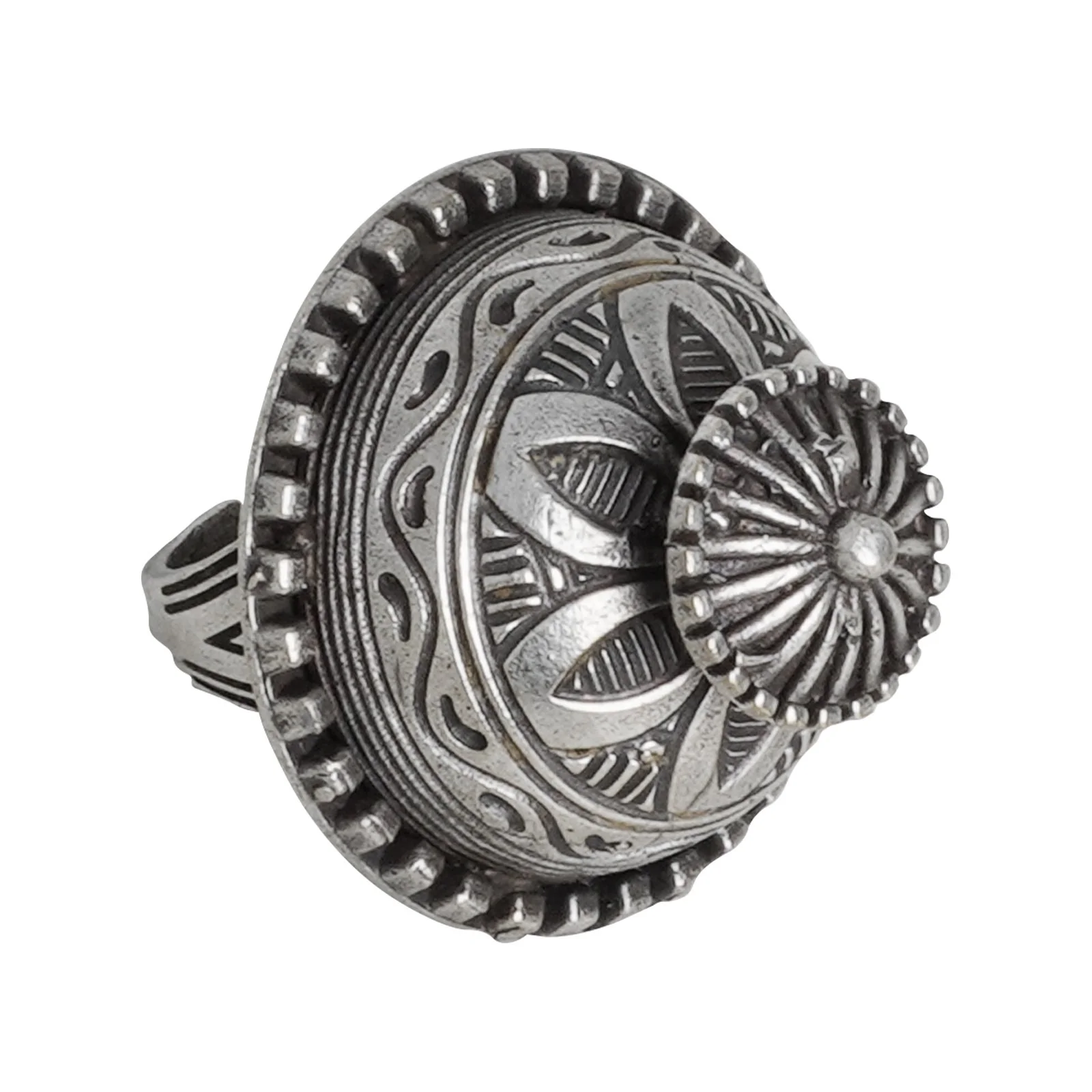 Teejh Sanchi Stupa Silver Oxidised Ring - Image 5