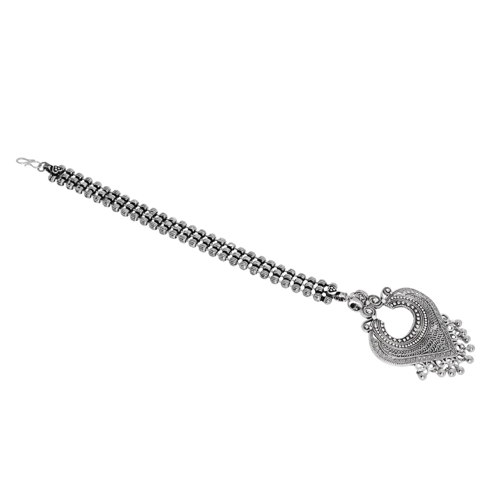 Teejh Sankita Silver Oxidised Mang Tika - Image 5