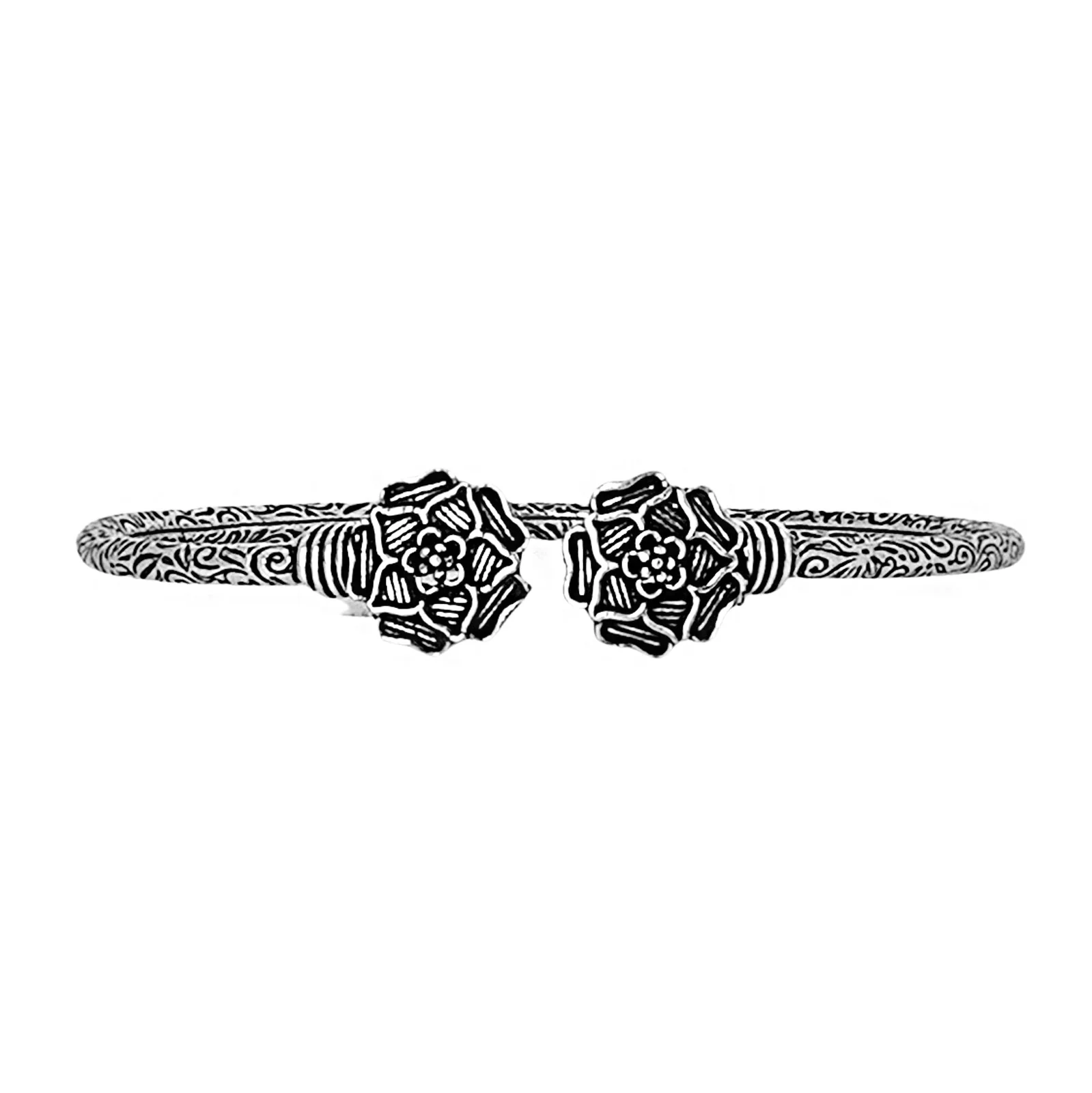 Teejh Sanyata Silver Oxidised Floral Bracelet - Image 3