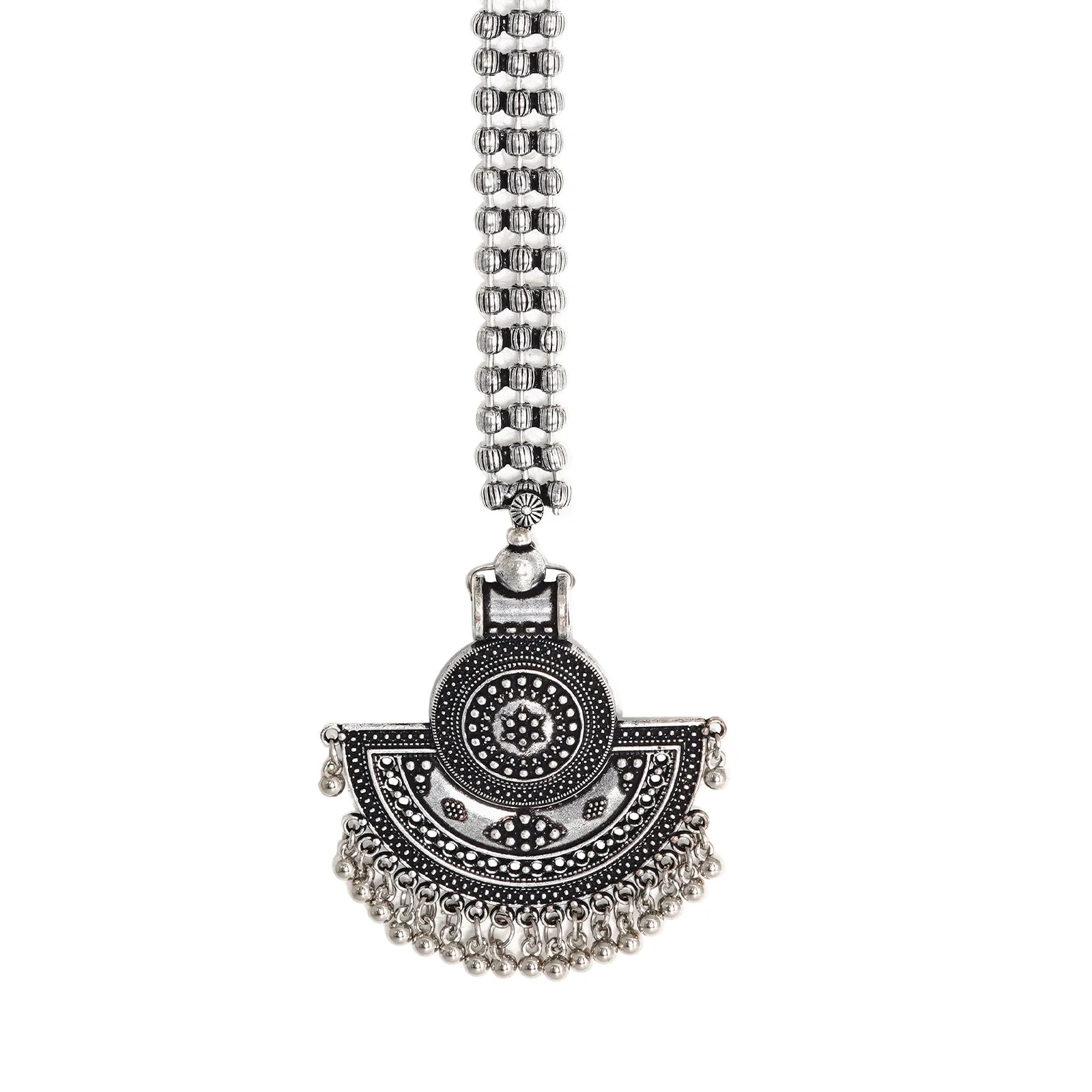 Teejh Saransha Silver Oxidised Maang Tikka - Image 5